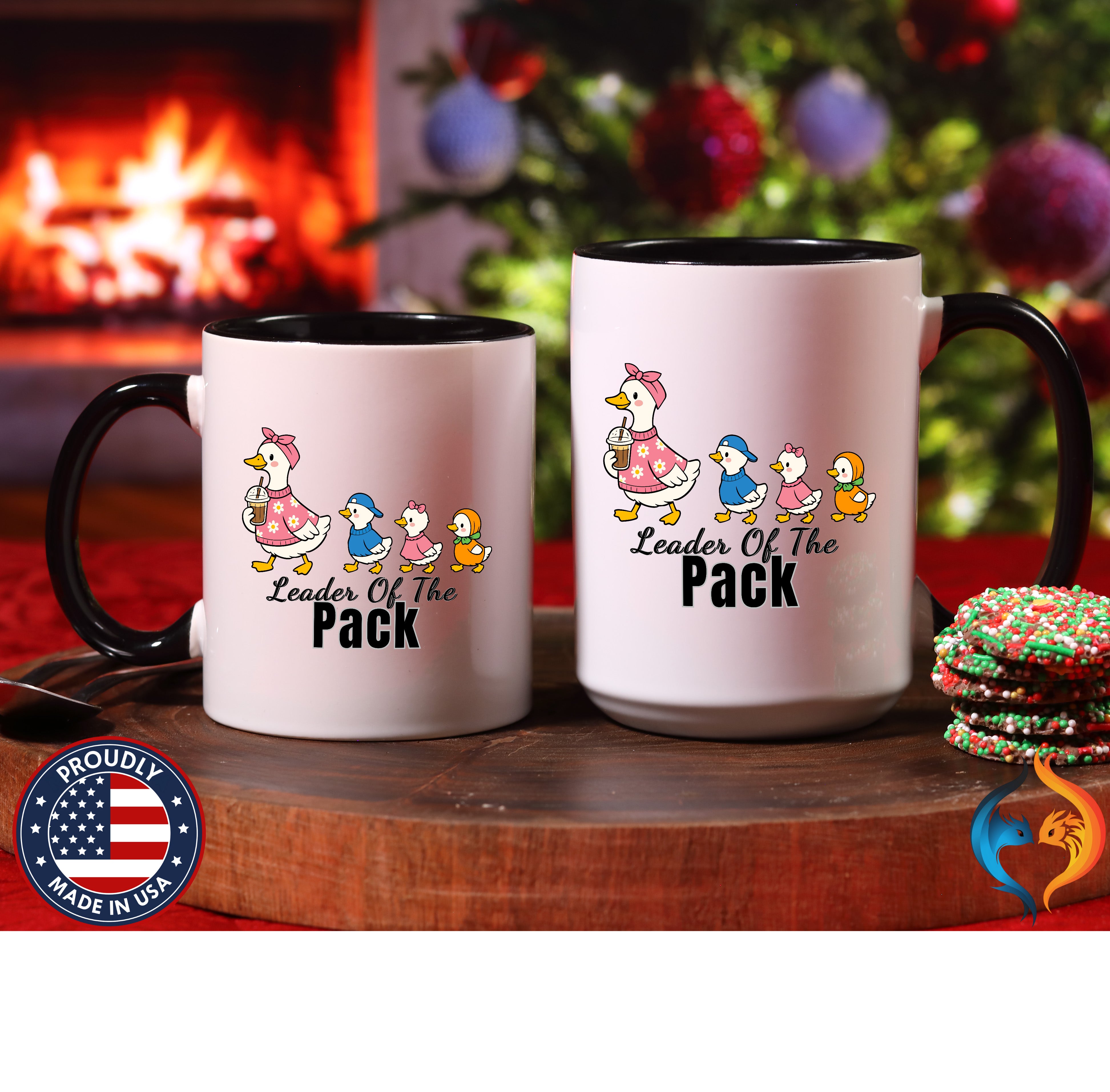 Leader Of The Pack Mama Duck coffee mug duo mockup - Mother's Day gift