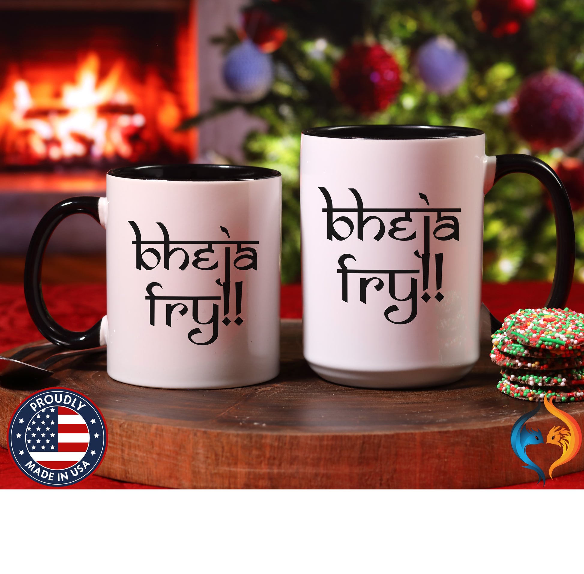 Desi Roots Cup 'Bheja Fry' Indian Paki Accent Chai Cup () |  - Mugs-Double_Blk Dbl
