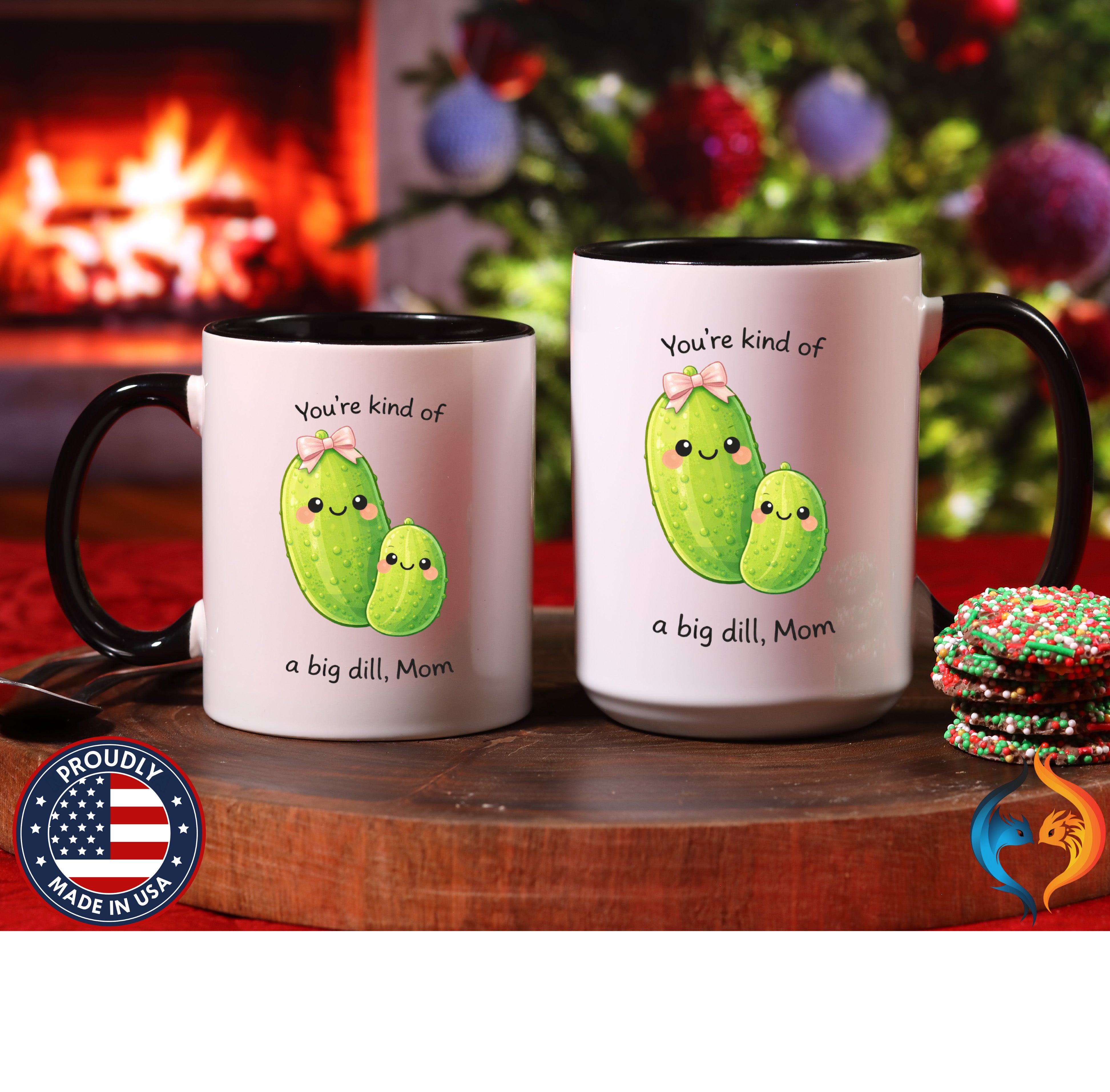 You're Kind Of A Big Dill Mom Pickle coffee mug duo mockup - Mother's Day gift