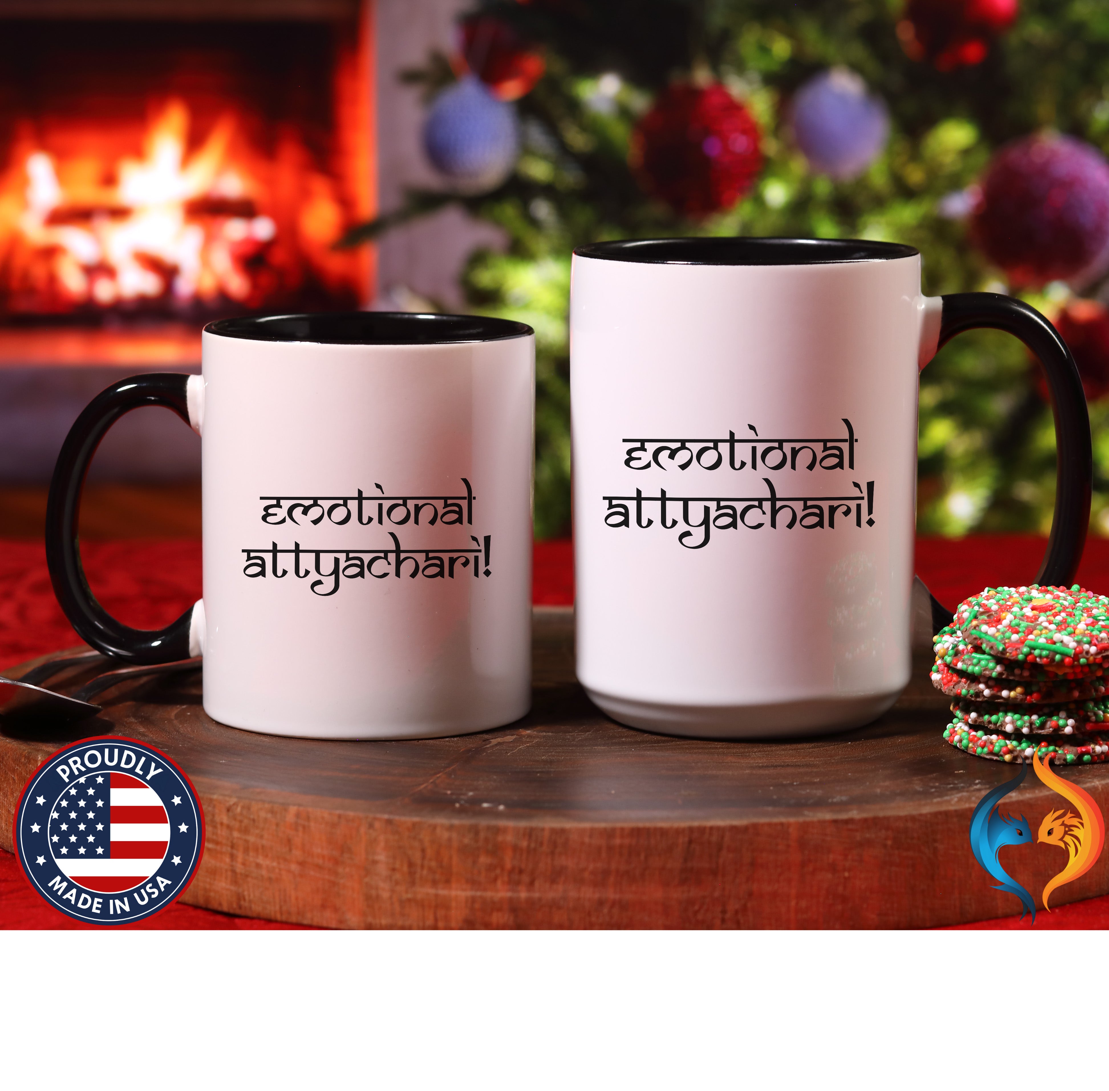 Desi Roots Cup 'Emotional Attyachari' Indian Paki Accent Cha - Mugs-Double_Blk Dbl