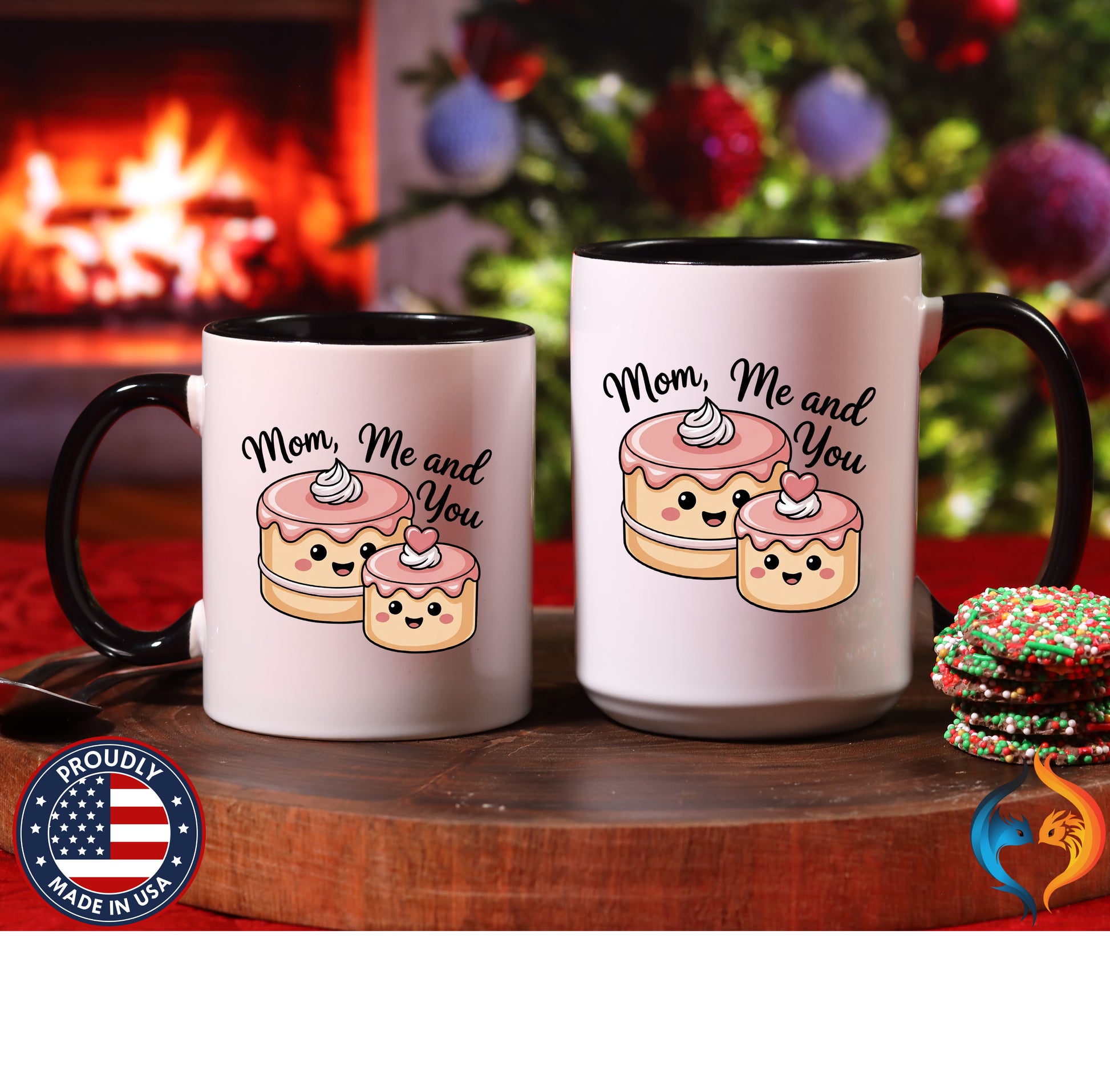 Mom Me And You Cake coffee mug duo mockup - Mother's Day gift