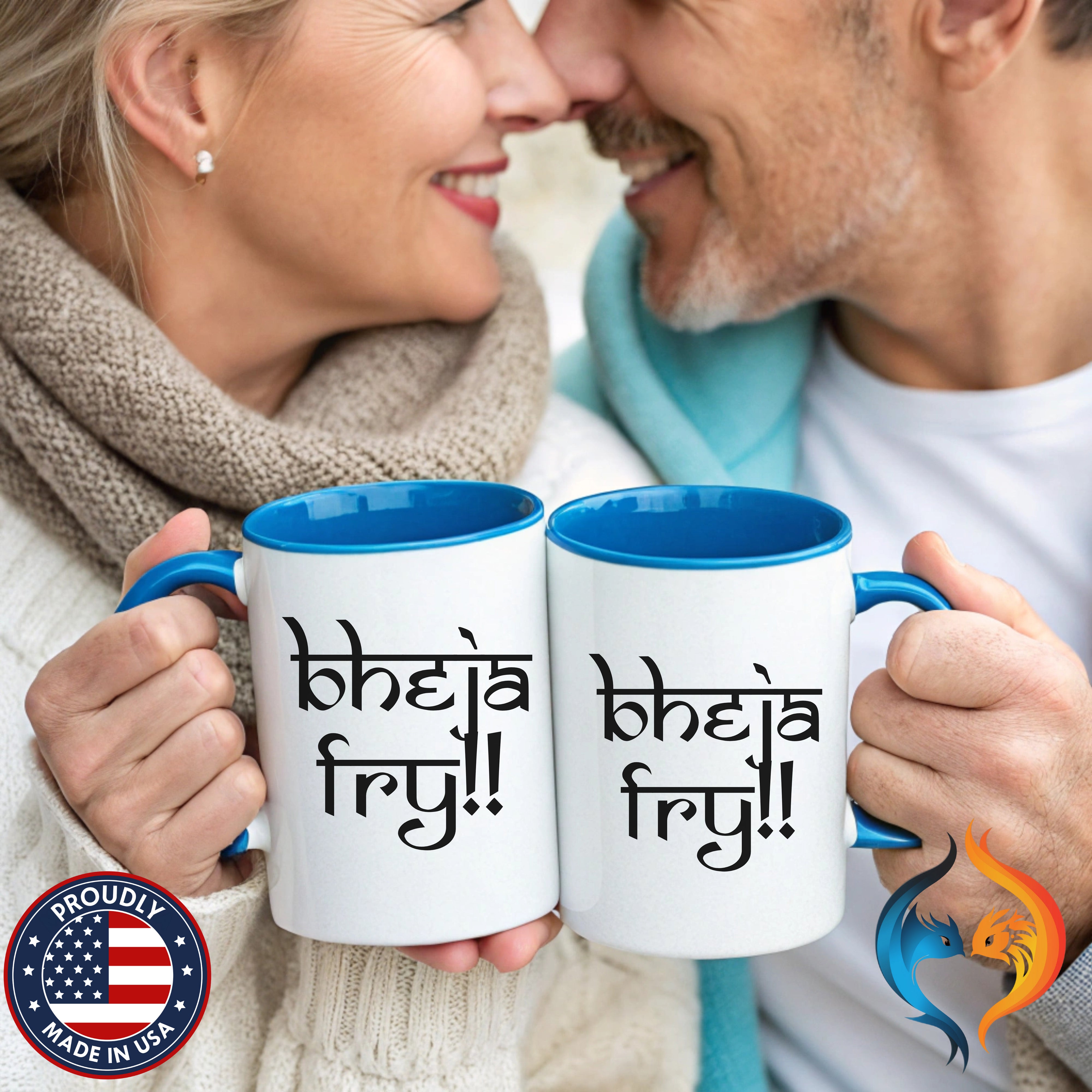 Desi Roots Cup 'Bheja Fry' Indian Paki Accent Chai Cup () |  - Mugs-Double_Couple Blue Doubles