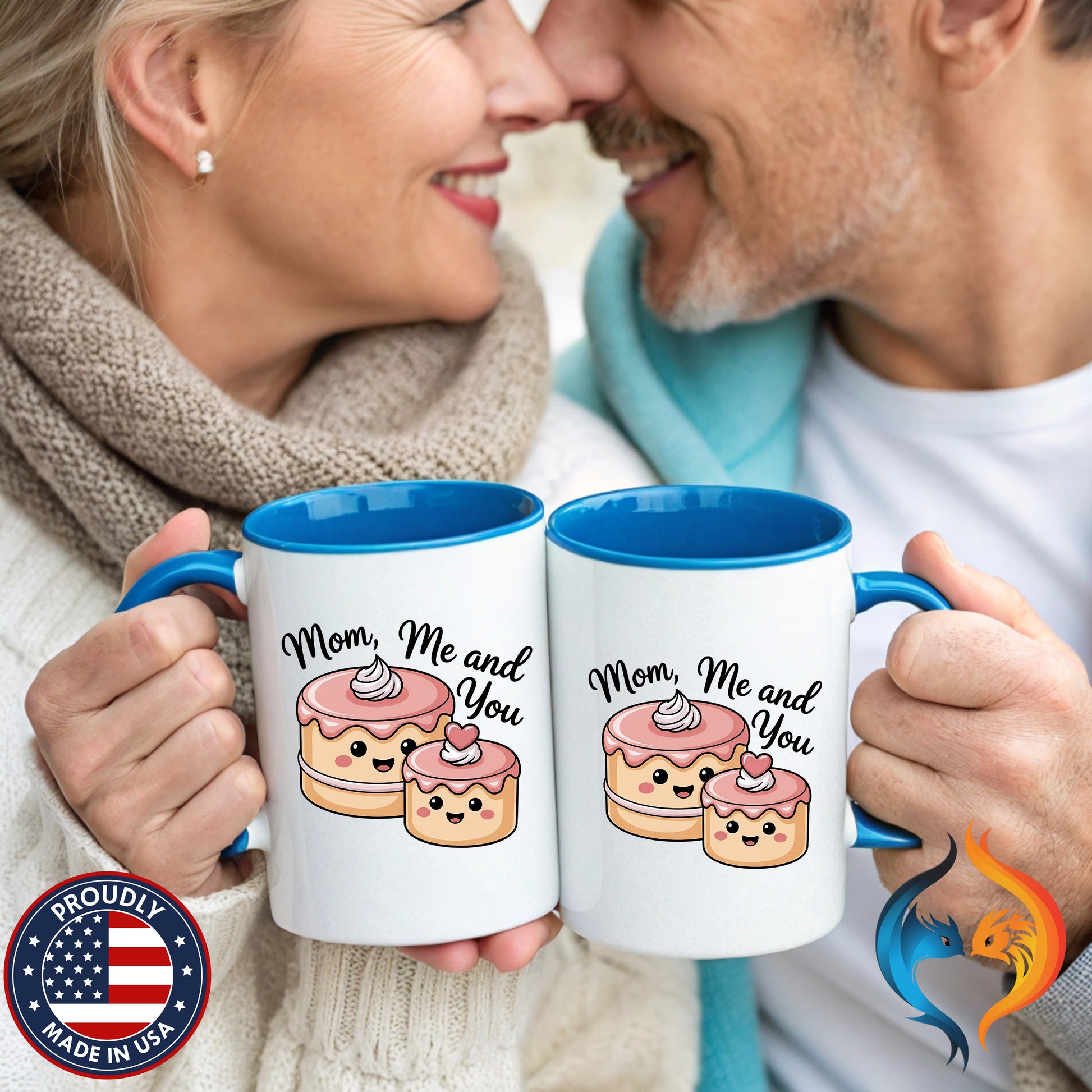 Mom Me And You Cake coffee mug duo mockup - Mother's Day gift
