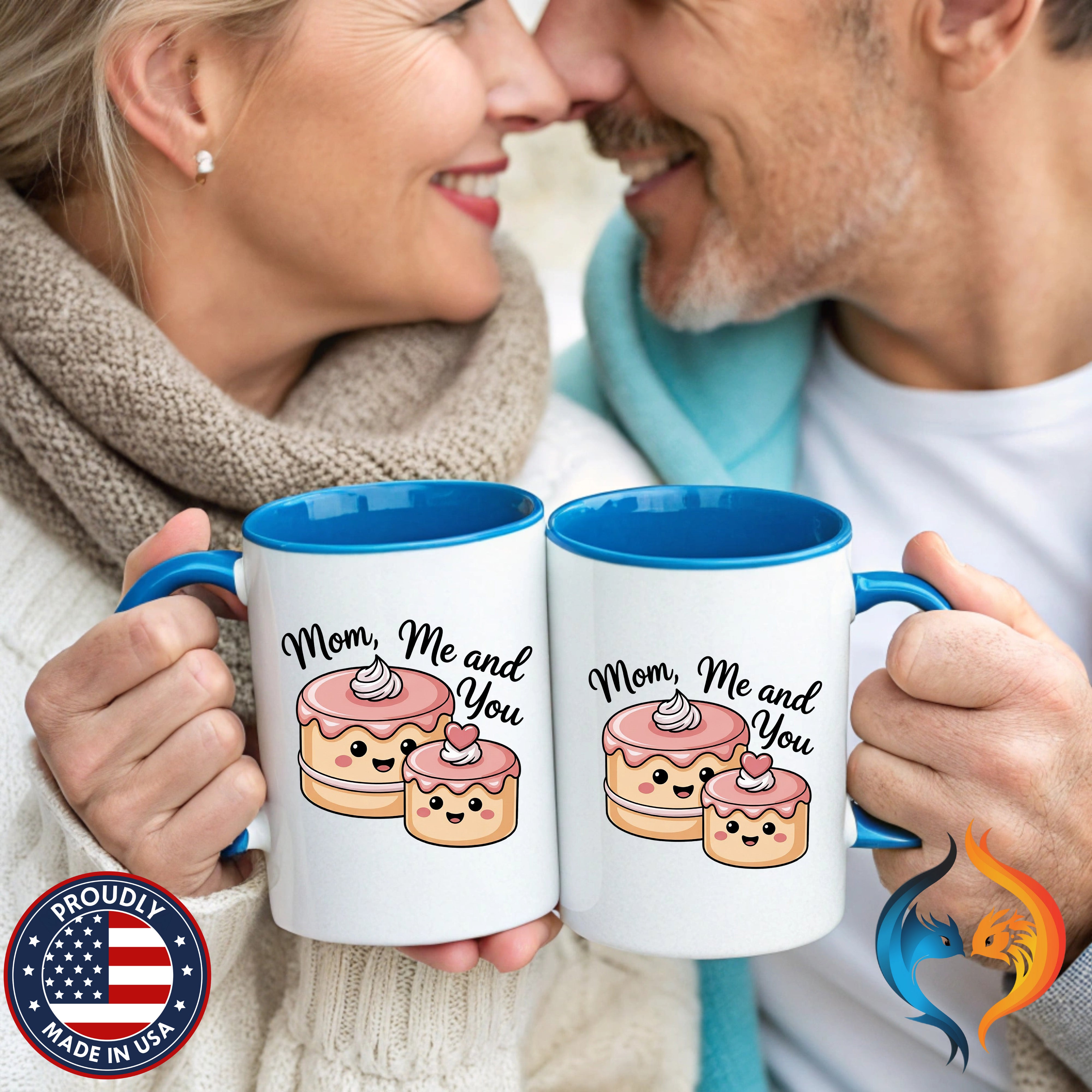 Mom Me And You Cake coffee mug duo mockup - Mother's Day gift