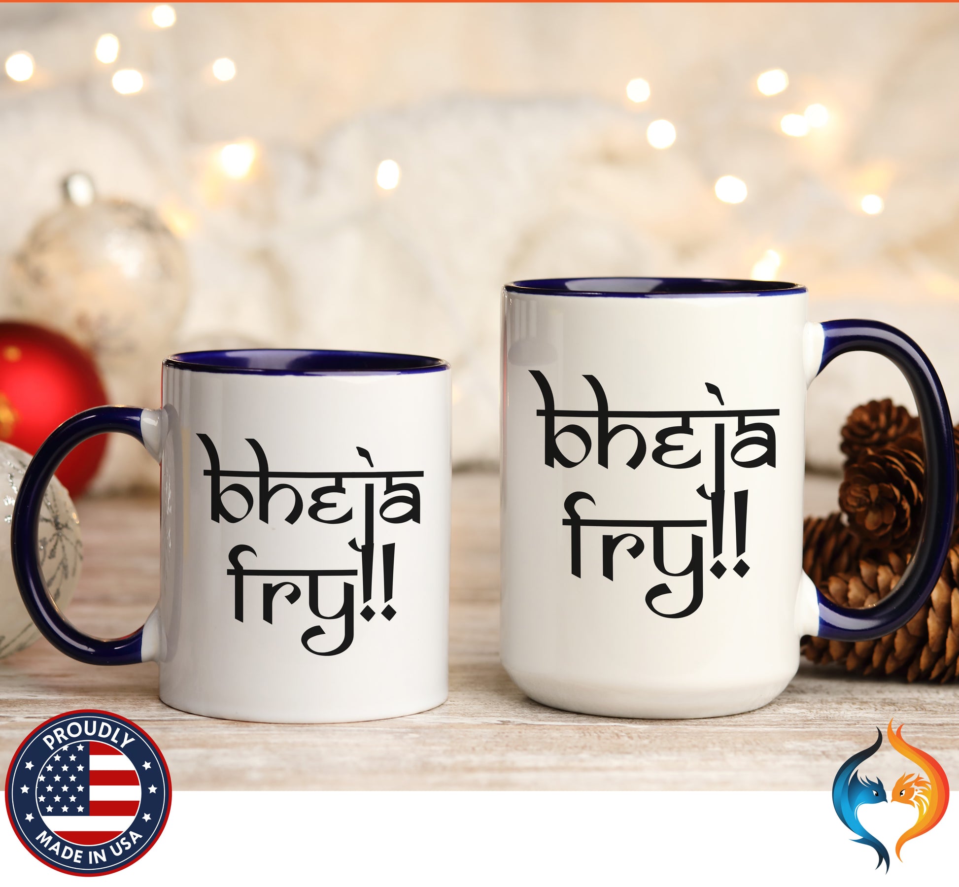 Desi Roots Cup 'Bheja Fry' Indian Paki Accent Chai Cup () |  - Mugs-Double_DBlueDBL