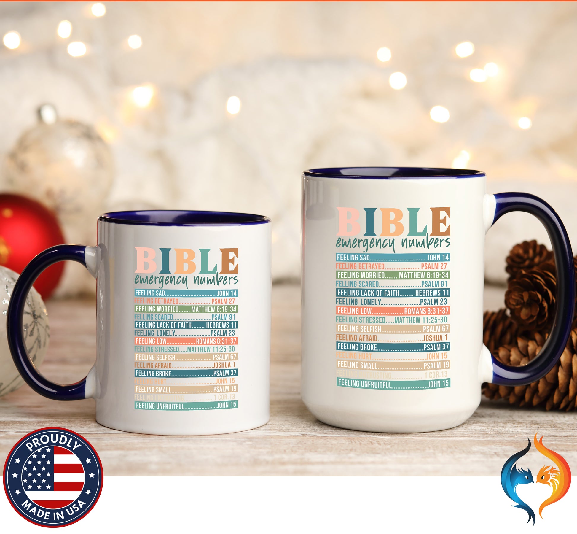 Religious Faith Based Gift, Personalized Mug, Bible Emergenc - Mugs-Double_DBlueDBL