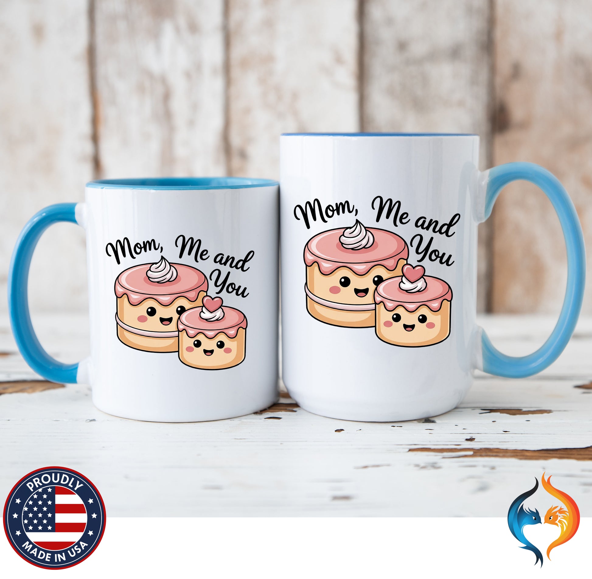 Mom Me And You Cake coffee mug duo mockup - Mother's Day gift