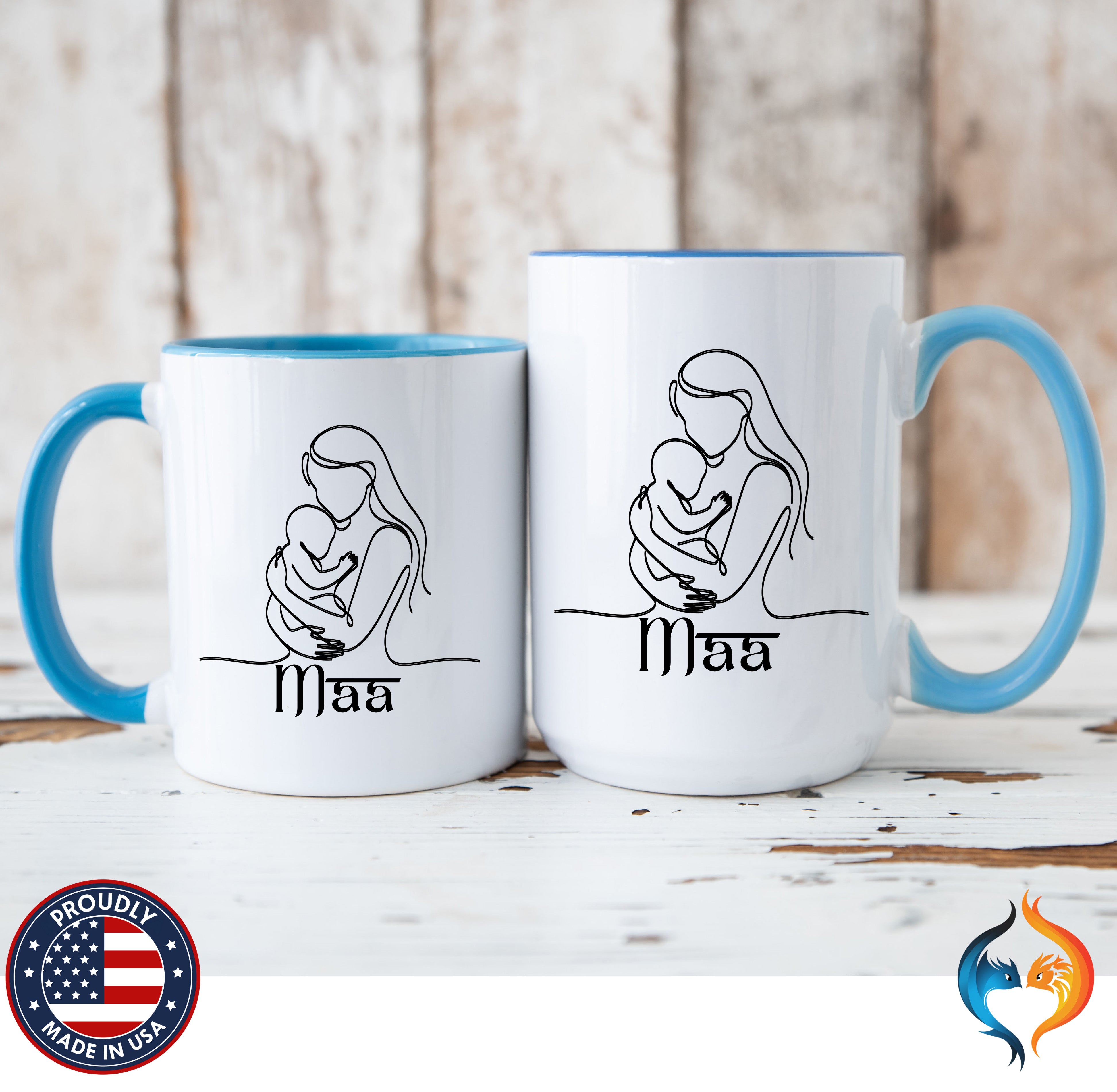 Maa Is Greater Than Google Desi Mom coffee mug duo mockup - Mother's Day gift