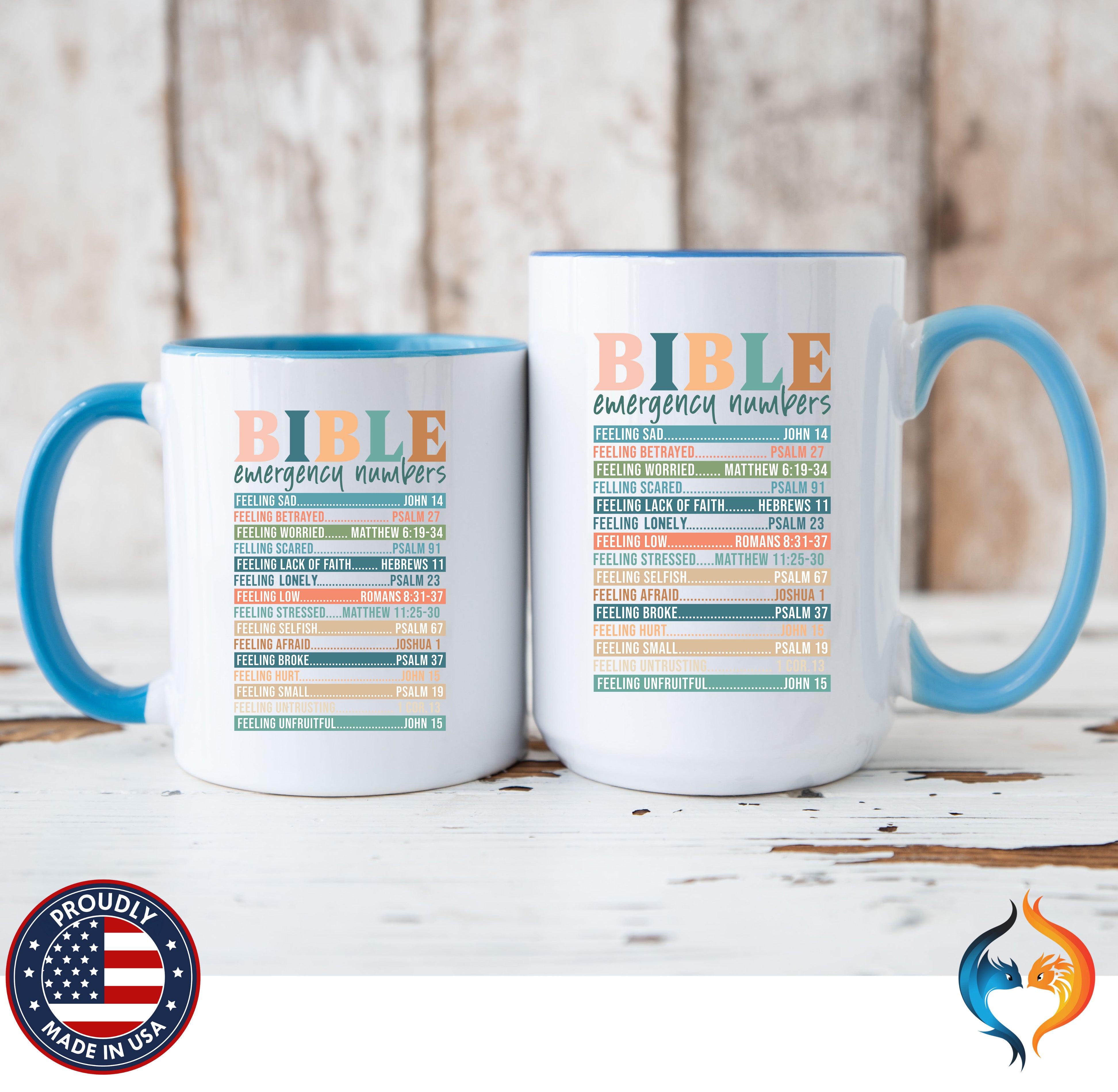 Religious Faith Based Gift, Personalized Mug, Bible Emergenc - Mugs-Double_LBlu Dbl