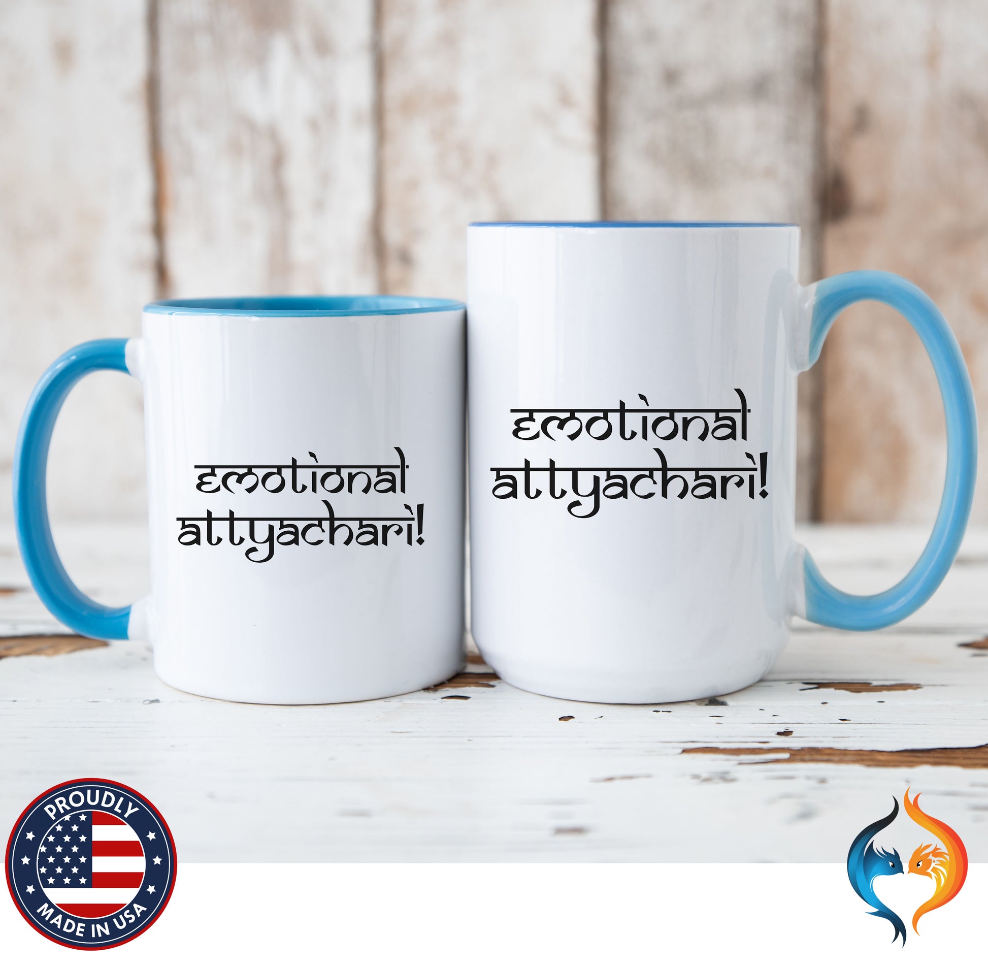Desi Roots Cup 'Emotional Attyachari' Indian Paki Accent Cha - Mugs-Double_LBlu Dbl