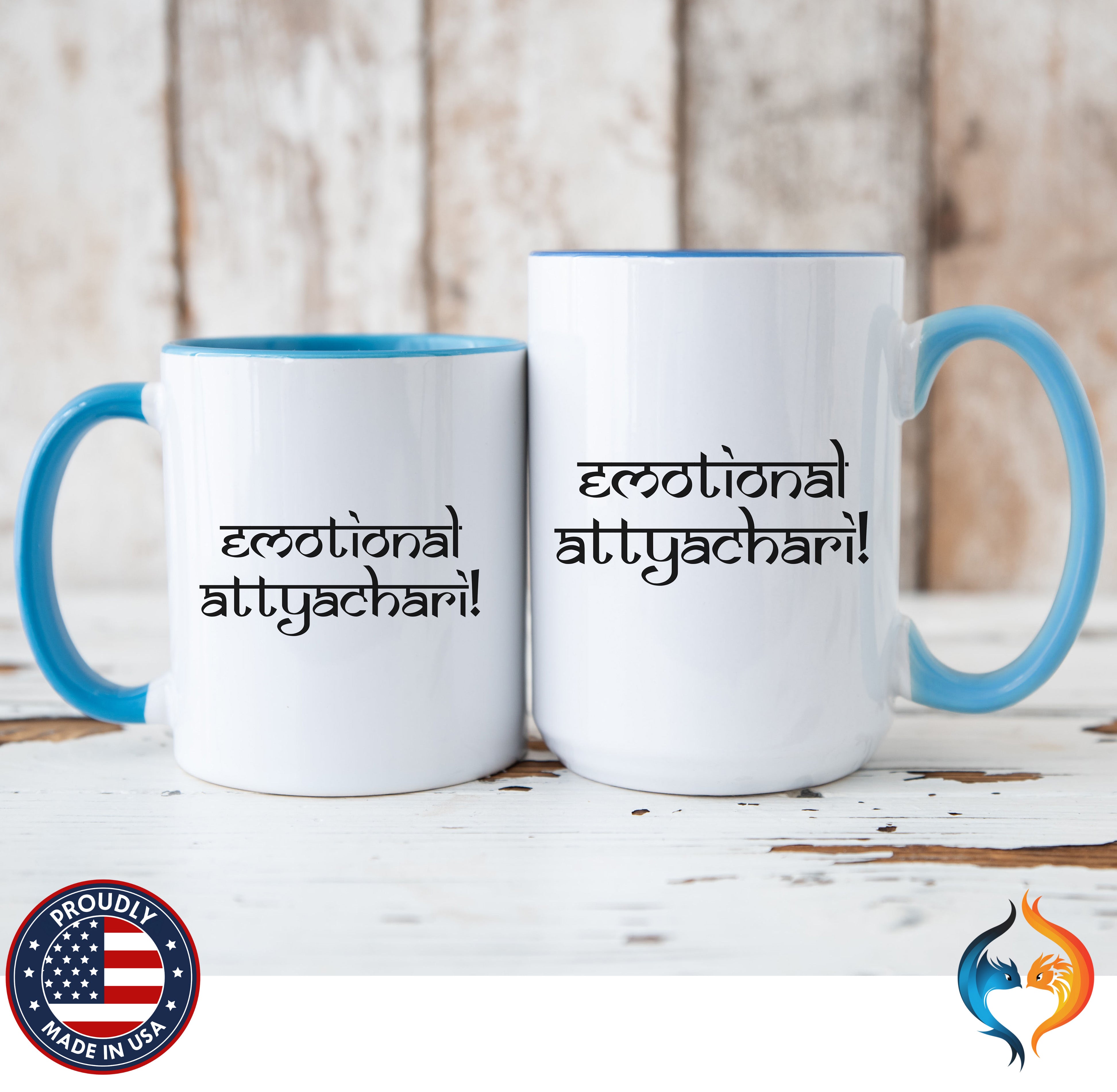 Desi Roots Cup 'Emotional Attyachari' Indian Paki Accent Cha - Mugs-Double_LBlu Dbl