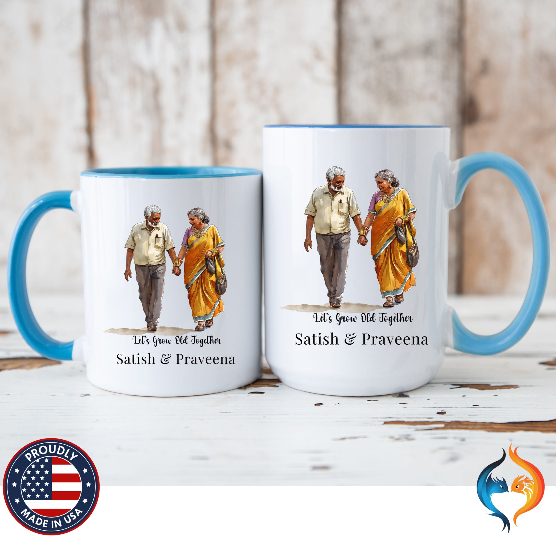 Personalized Indian Couple Mug - Let's Grow Old Together — view 30