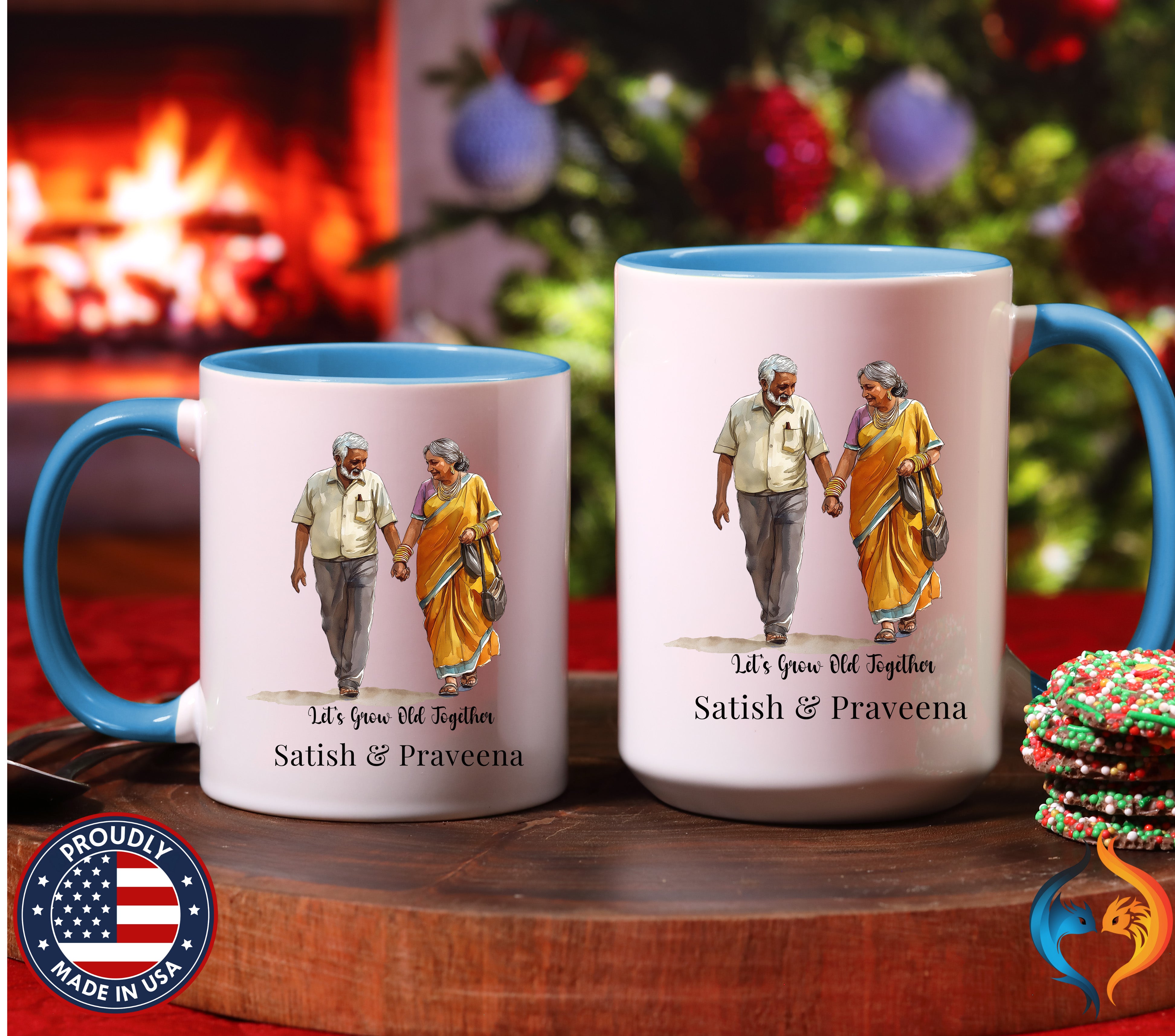 Personalized Indian Couple Mug - Let's Grow Old Together — view 31