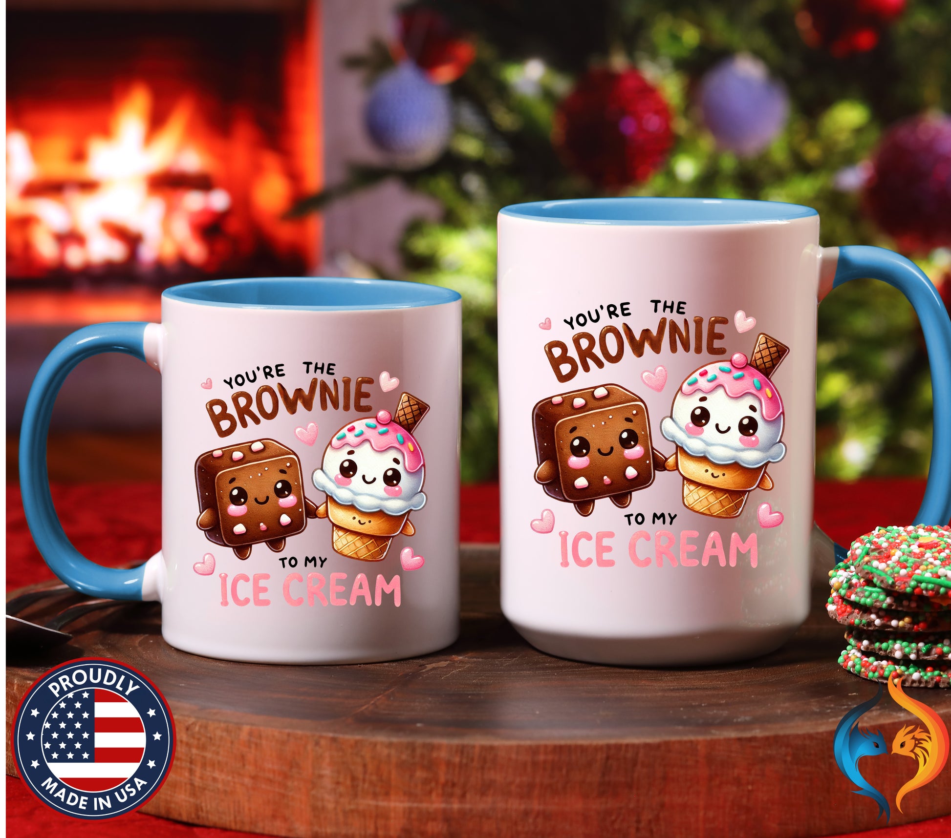Lick Me Till Ice Cream Mug | , Cute Kawaii Ice Cream Design - Mugs-Double_LBlue DBL
