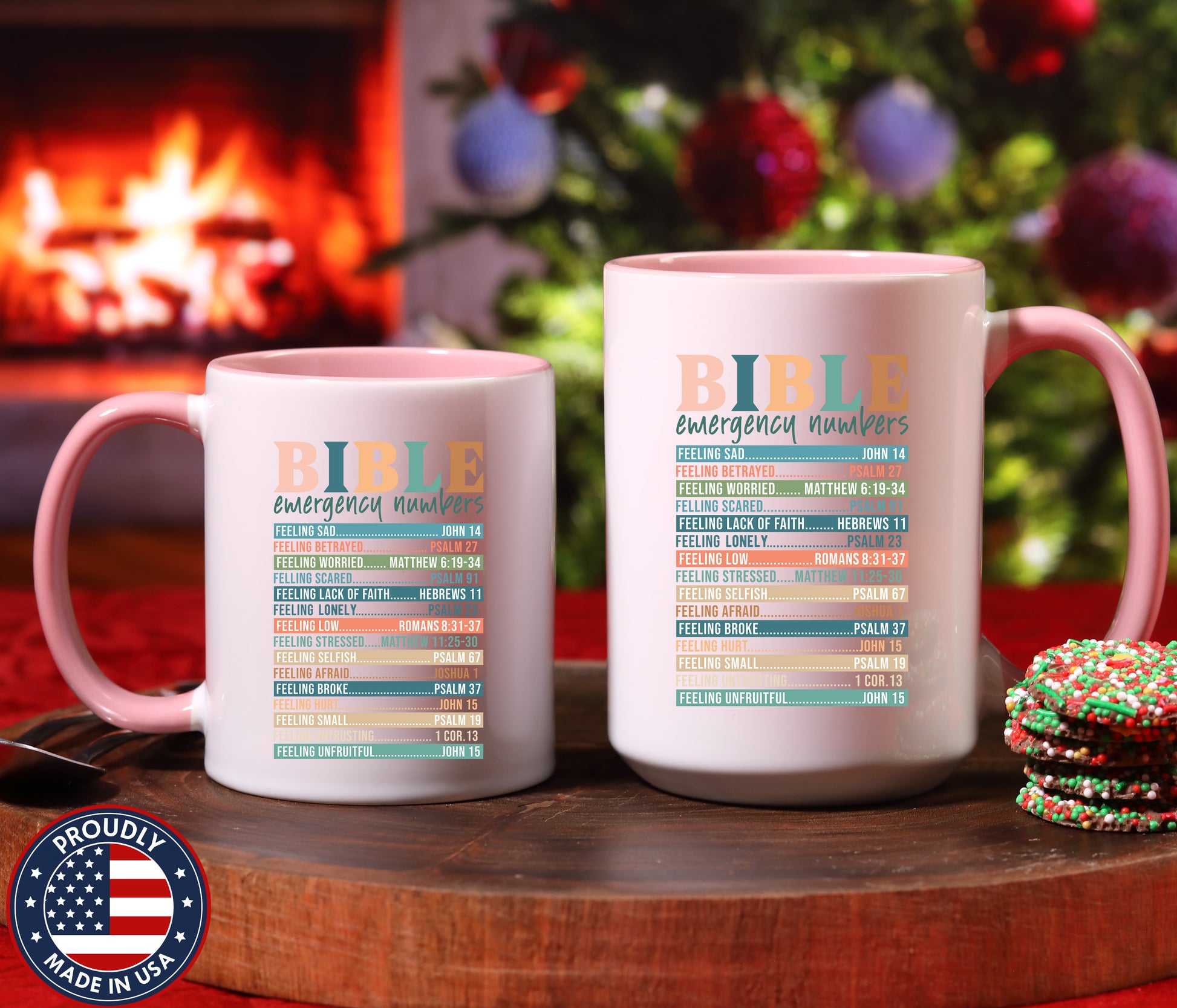Religious Faith Based Gift, Personalized Mug, Bible Emergenc - Mugs-Double_Pink DBL