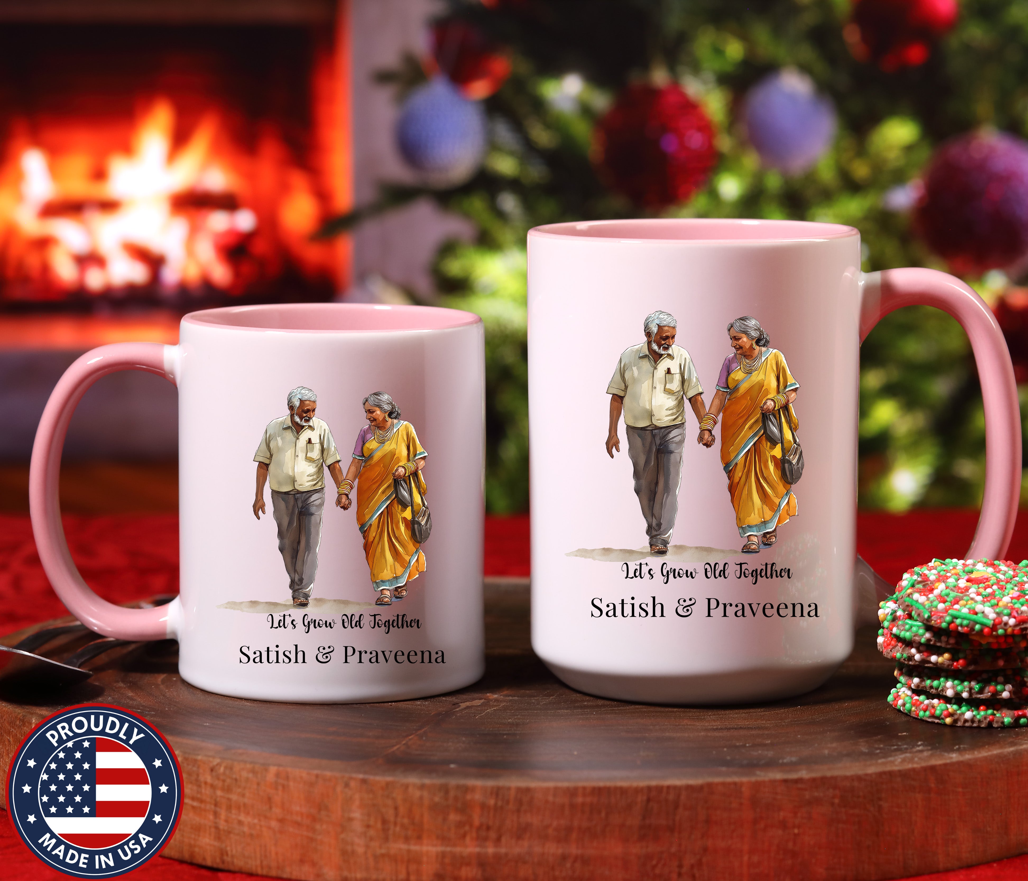 Personalized Indian Couple Mug - Let's Grow Old Together — view 32