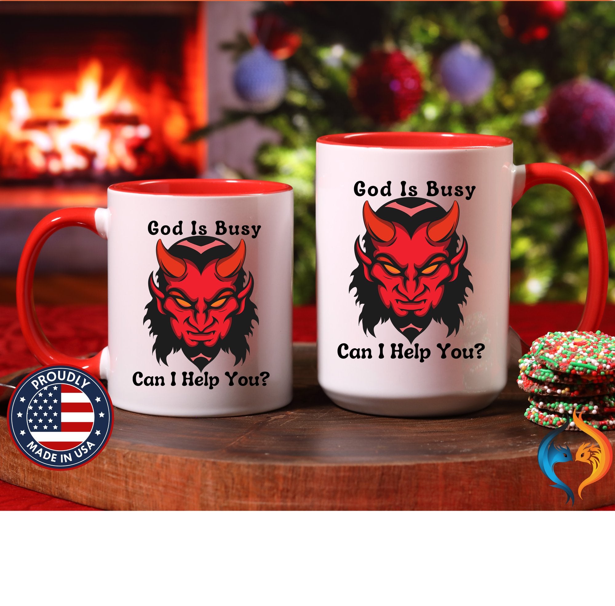God Is Busy Can I Help You gift, Ashiest Cup | Mug - Mugs-Double_Red DBL