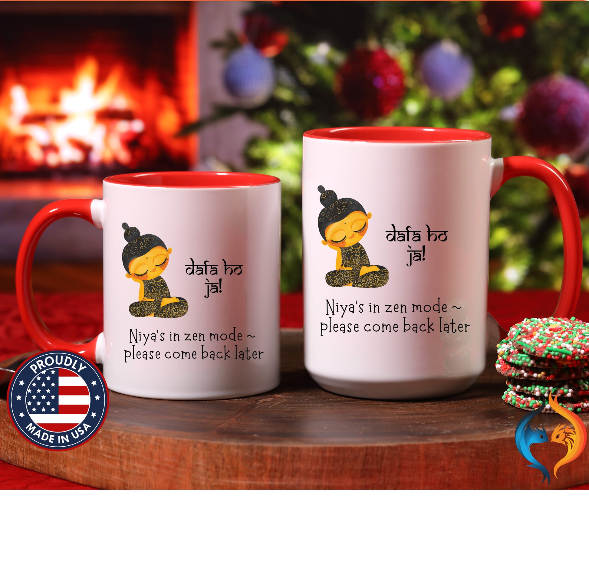 Personalized desi coffee mug, 'Dafa Ho Ja', Funny Indian Pak - Mugs-Double_Red DBL