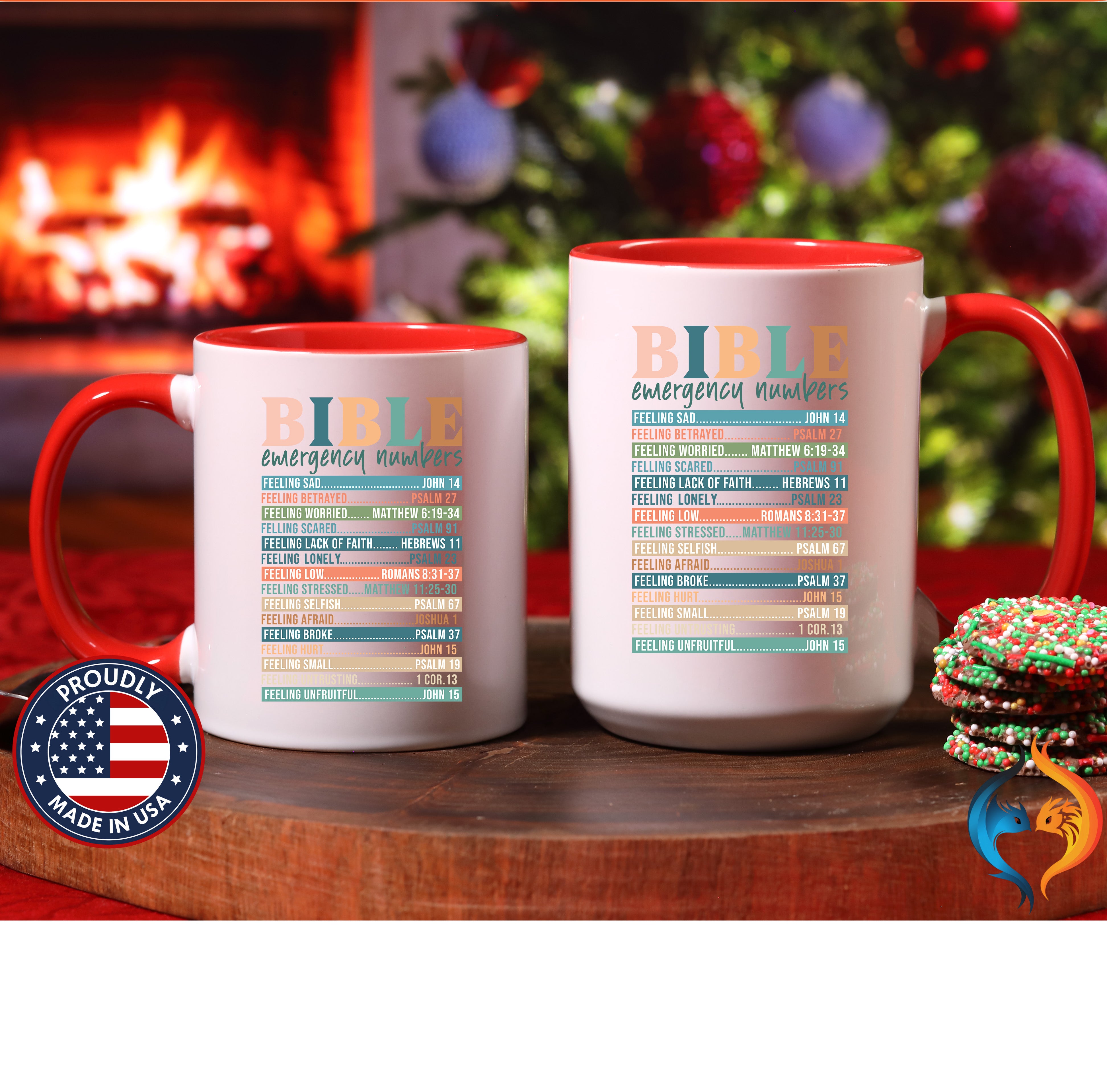 Religious Faith Based Gift, Personalized Mug, Bible Emergenc - Mugs-Double_Red DBL