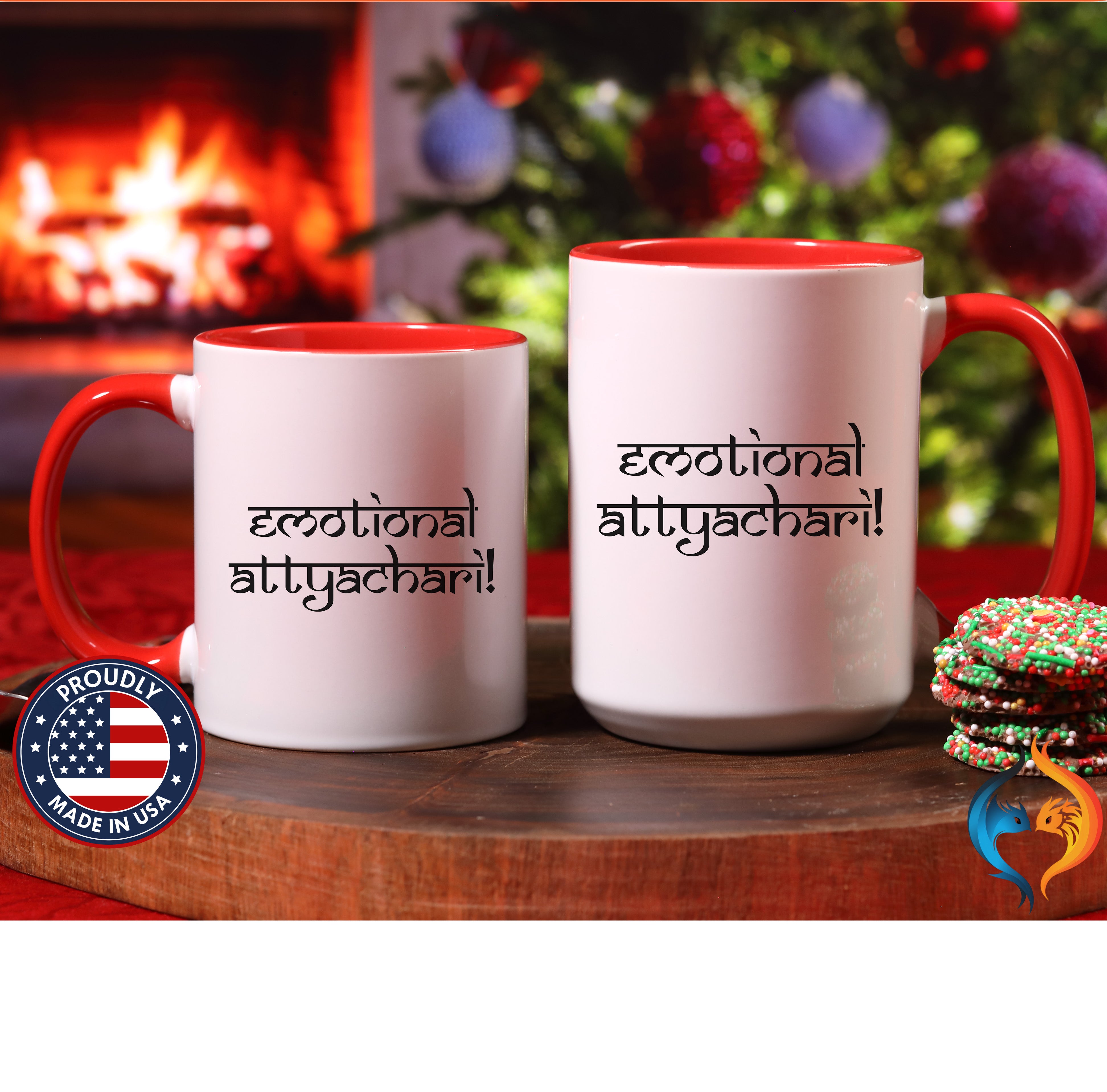 Desi Roots Cup 'Emotional Attyachari' Indian Paki Accent Cha - Mugs-Double_Red DBL