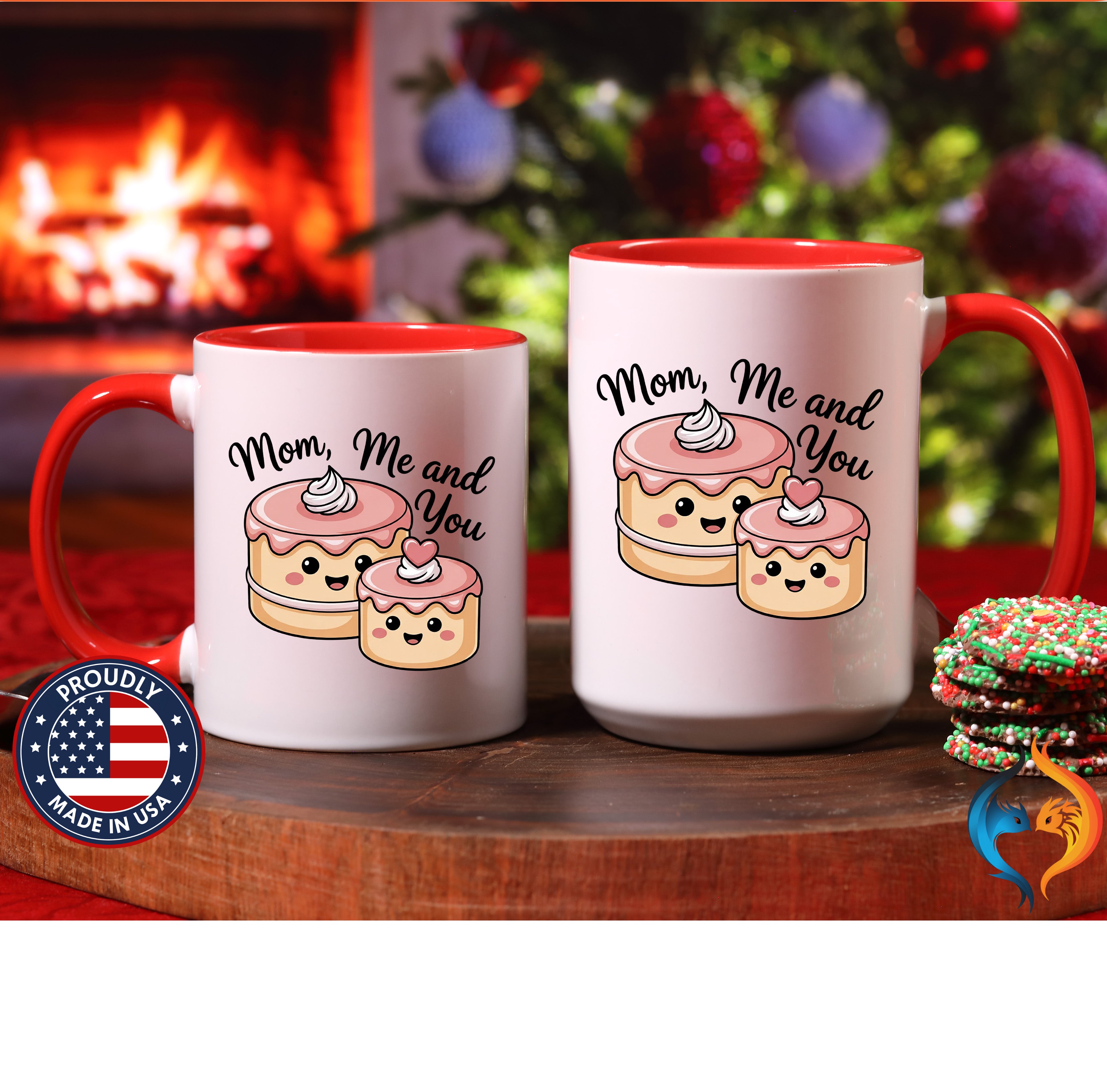 Mom Me And You Cake coffee mug duo mockup - Mother's Day gift