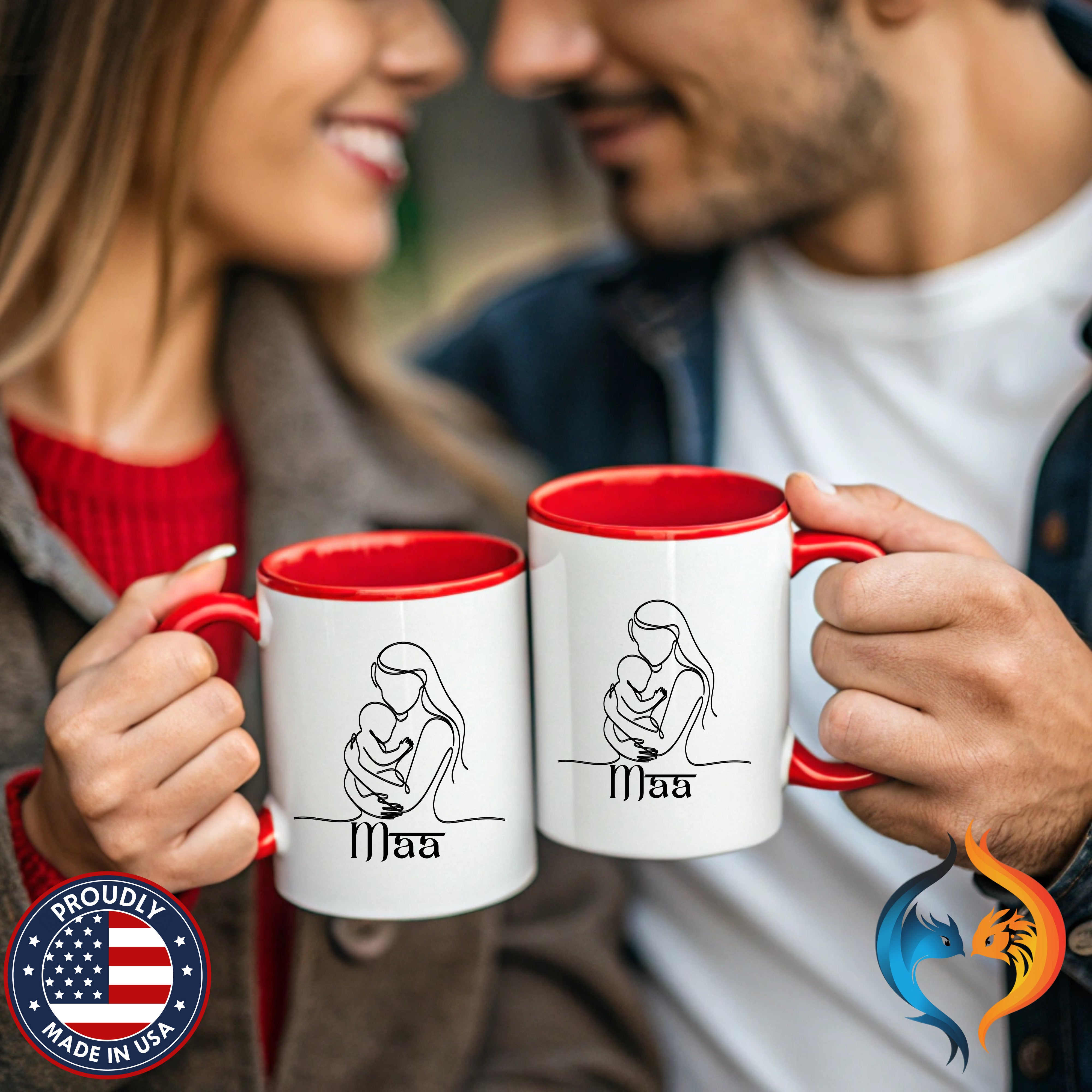 Maa Is Greater Than Google Desi Mom coffee mug duo mockup - Mother's Day gift