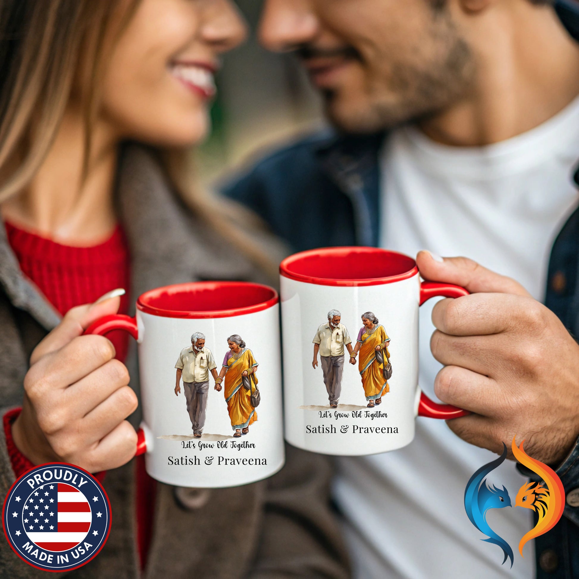Personalized Indian Couple Mug - Let's Grow Old Together — view 34