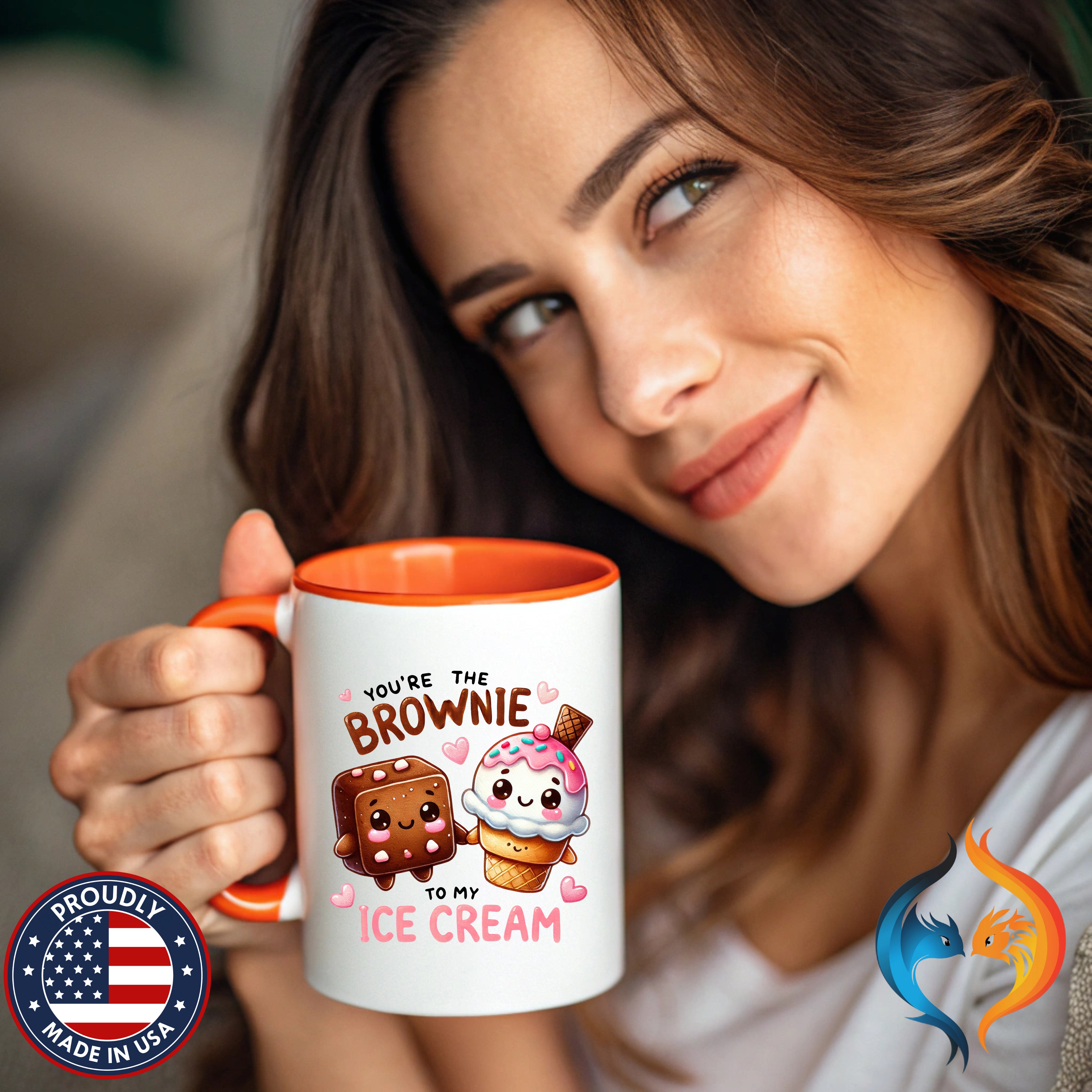 Lick Me Till Ice Cream Mug | , Cute Kawaii Ice Cream Design - Mugs-Single_Female-Orange
