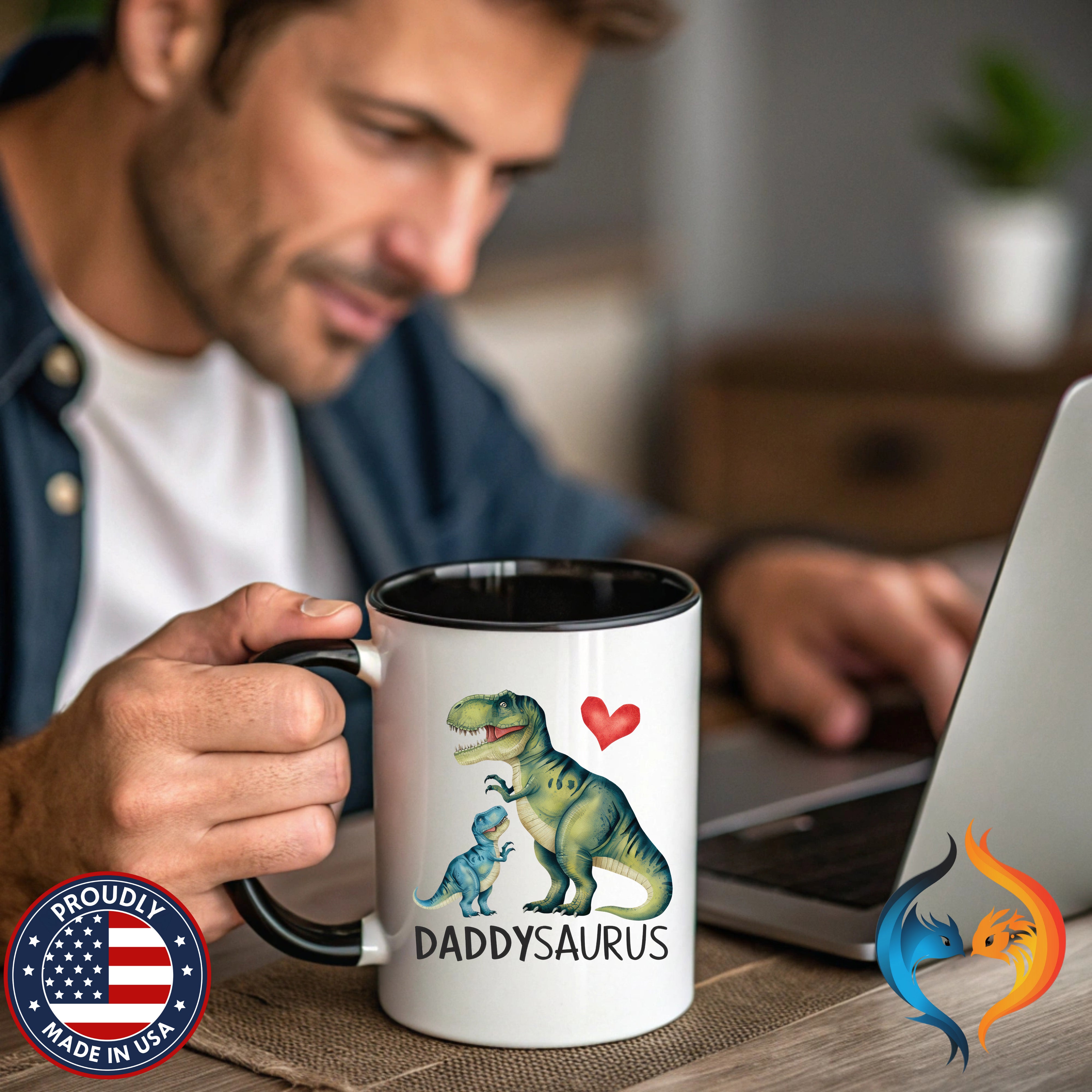 Daddysaurus Coffee Mug - Funny Father's Day Gift - Dad Mug