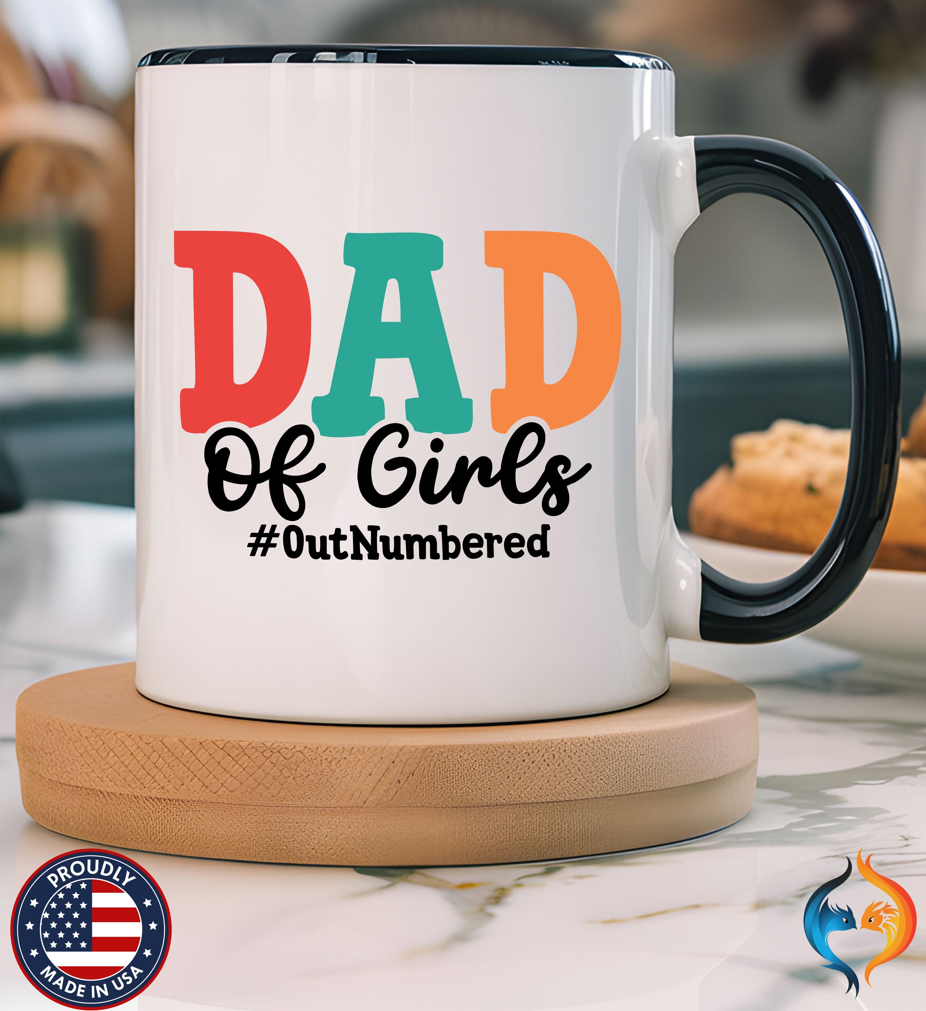 Dad of girls #outnumbered Mug - Funny Dad Gift