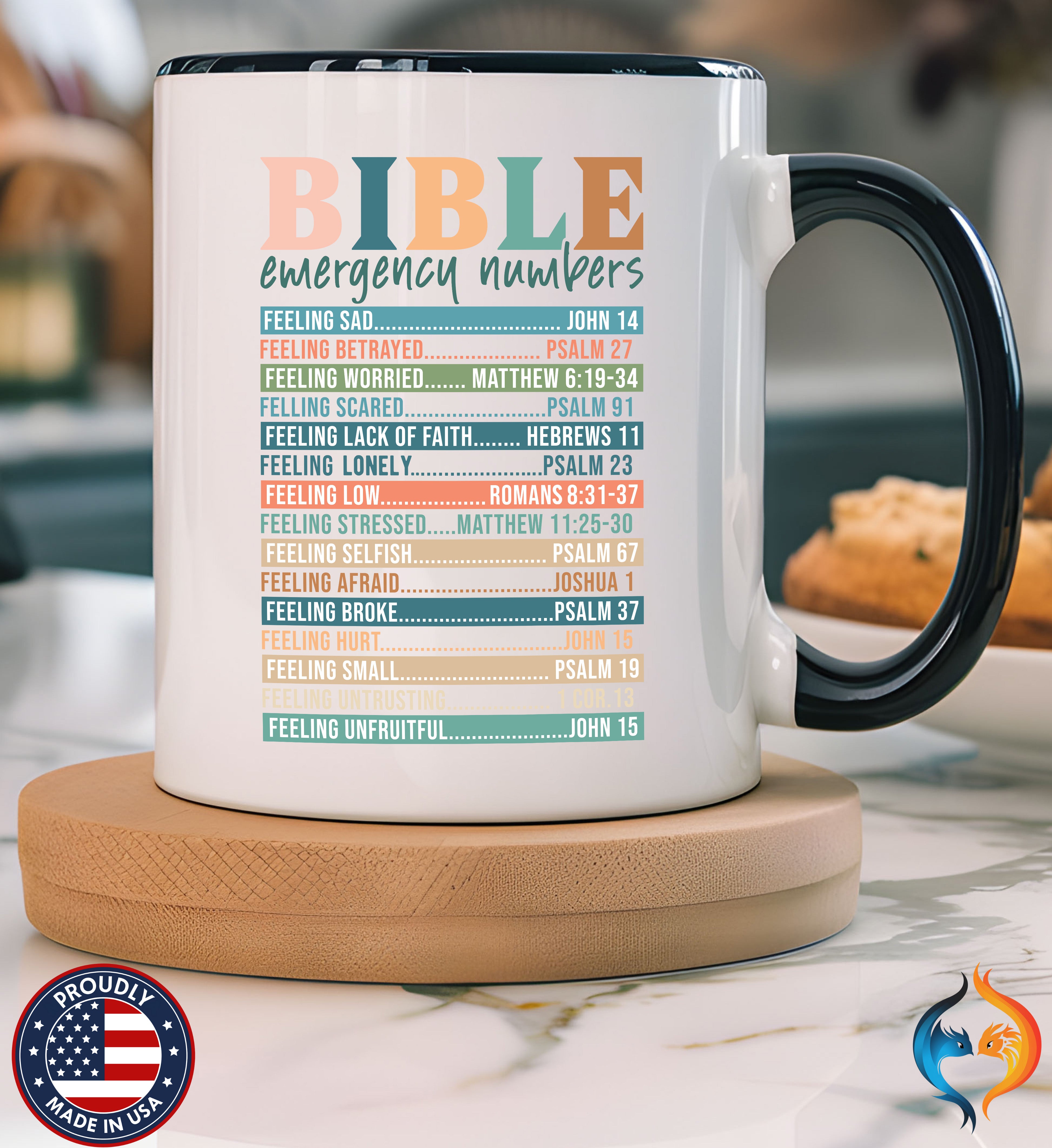 Religious Faith Based Gift, Personalized Mug, Bible Emergenc - Mugs-Single_P1 Blk