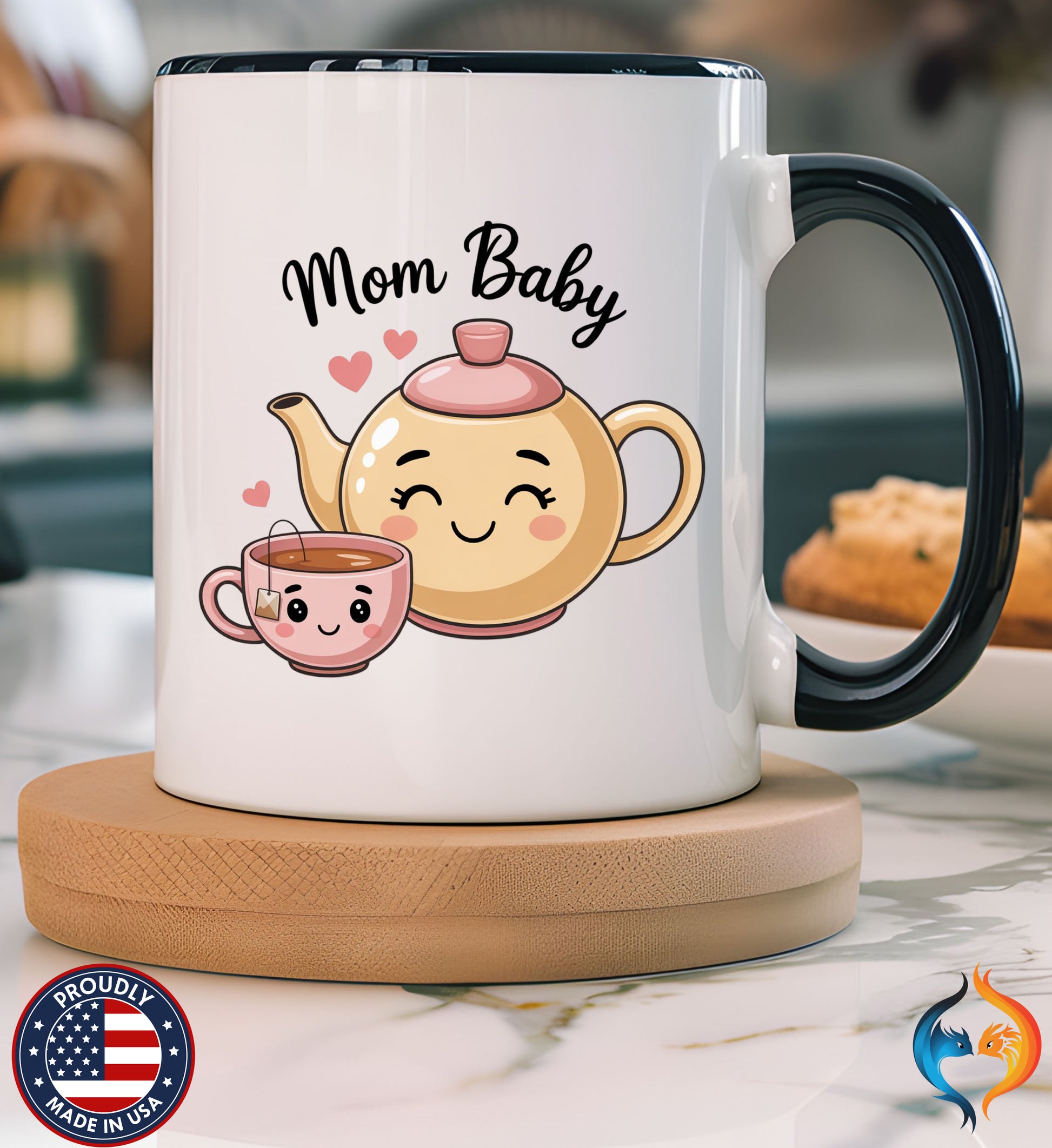 Mom And Baby Teapot Tea Cup coffee mug mockup - Mother's Day gift