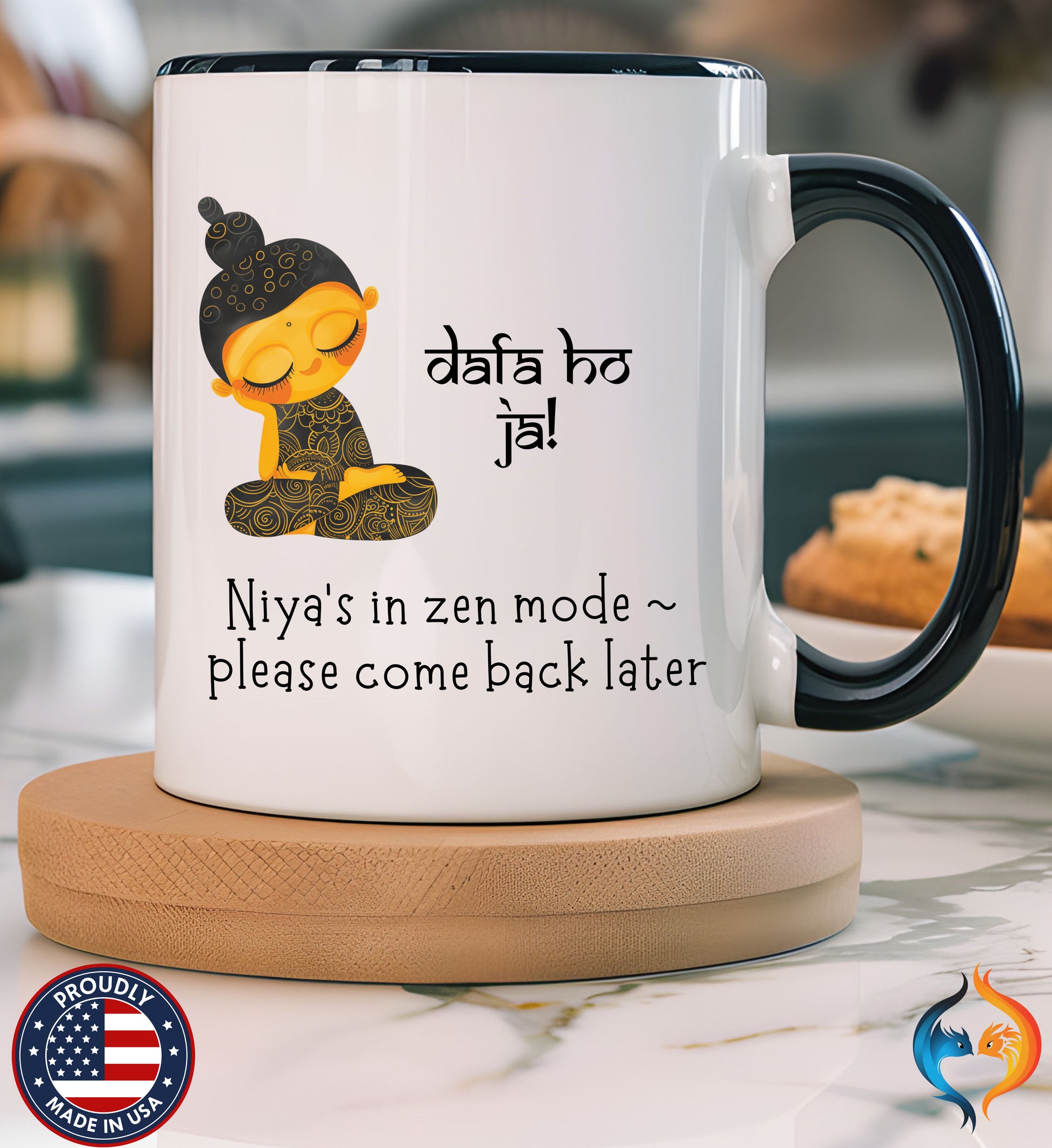 Personalized desi coffee mug, 'Dafa Ho Ja', Funny Indian Pak - Mugs-Single_P1 Blk