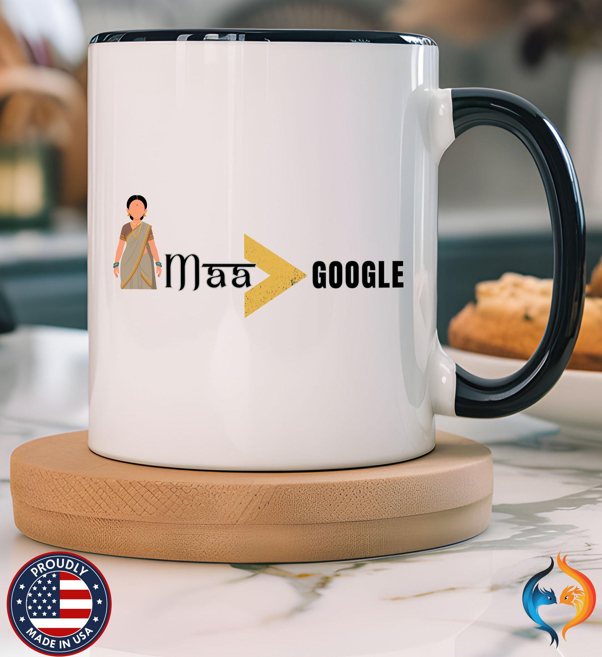 Maa Is Greater Than Google Desi Mom coffee mug mockup - Mother's Day gift