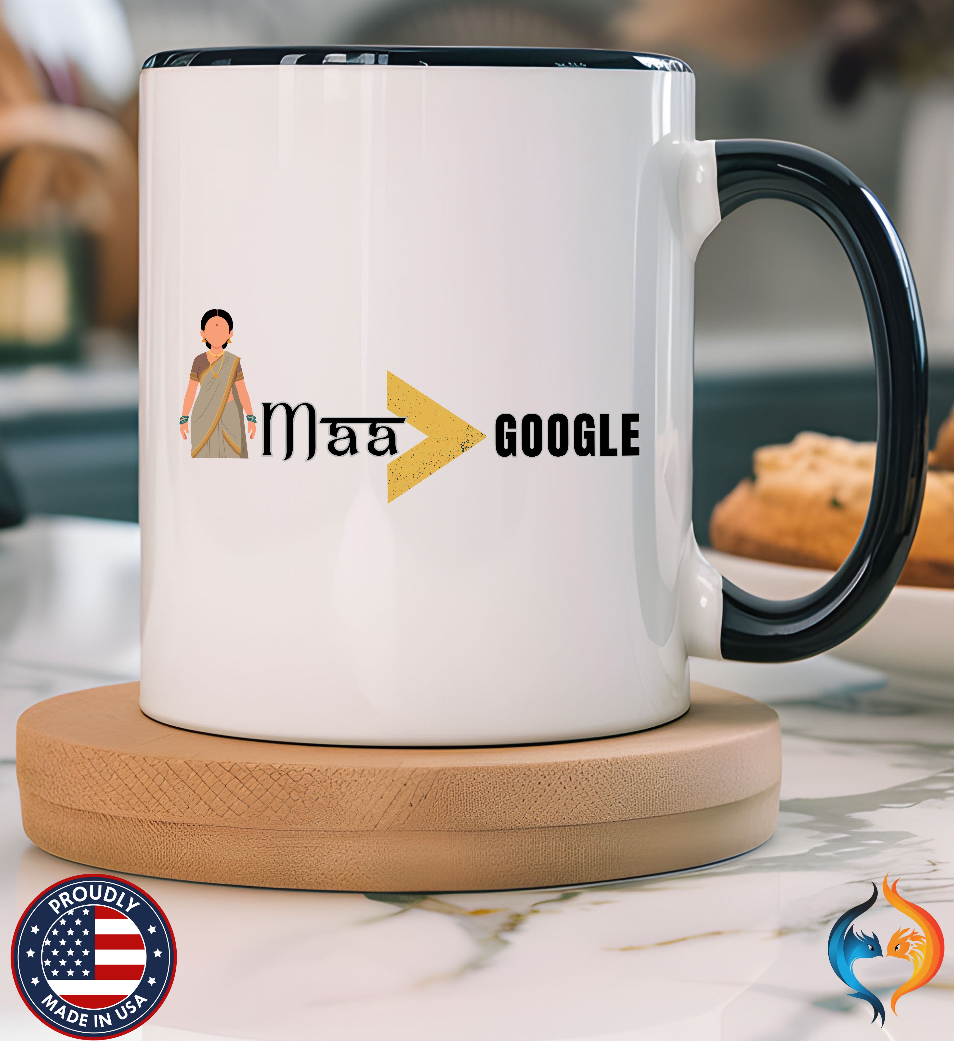 Maa Is Greater Than Google Desi Mom coffee mug mockup - Mother's Day gift