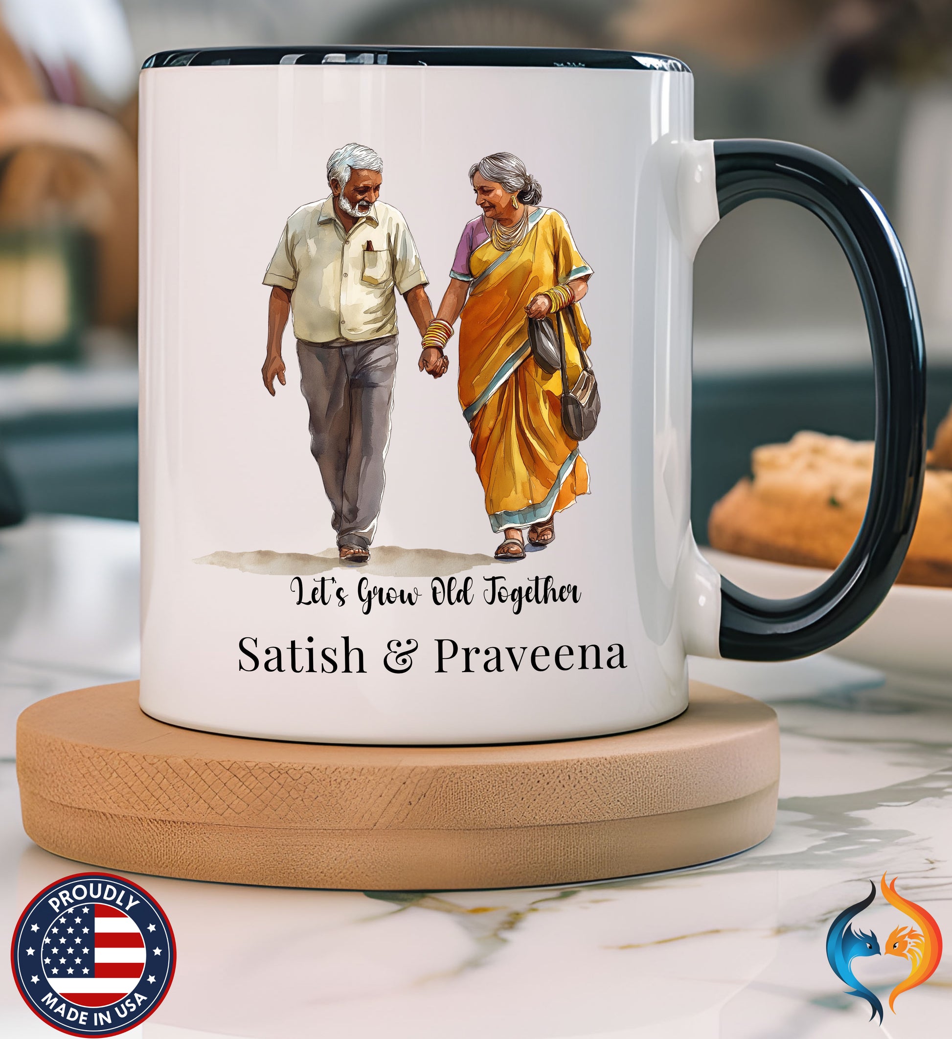 Personalized Indian Couple Mug - Let's Grow Old Together — view 36