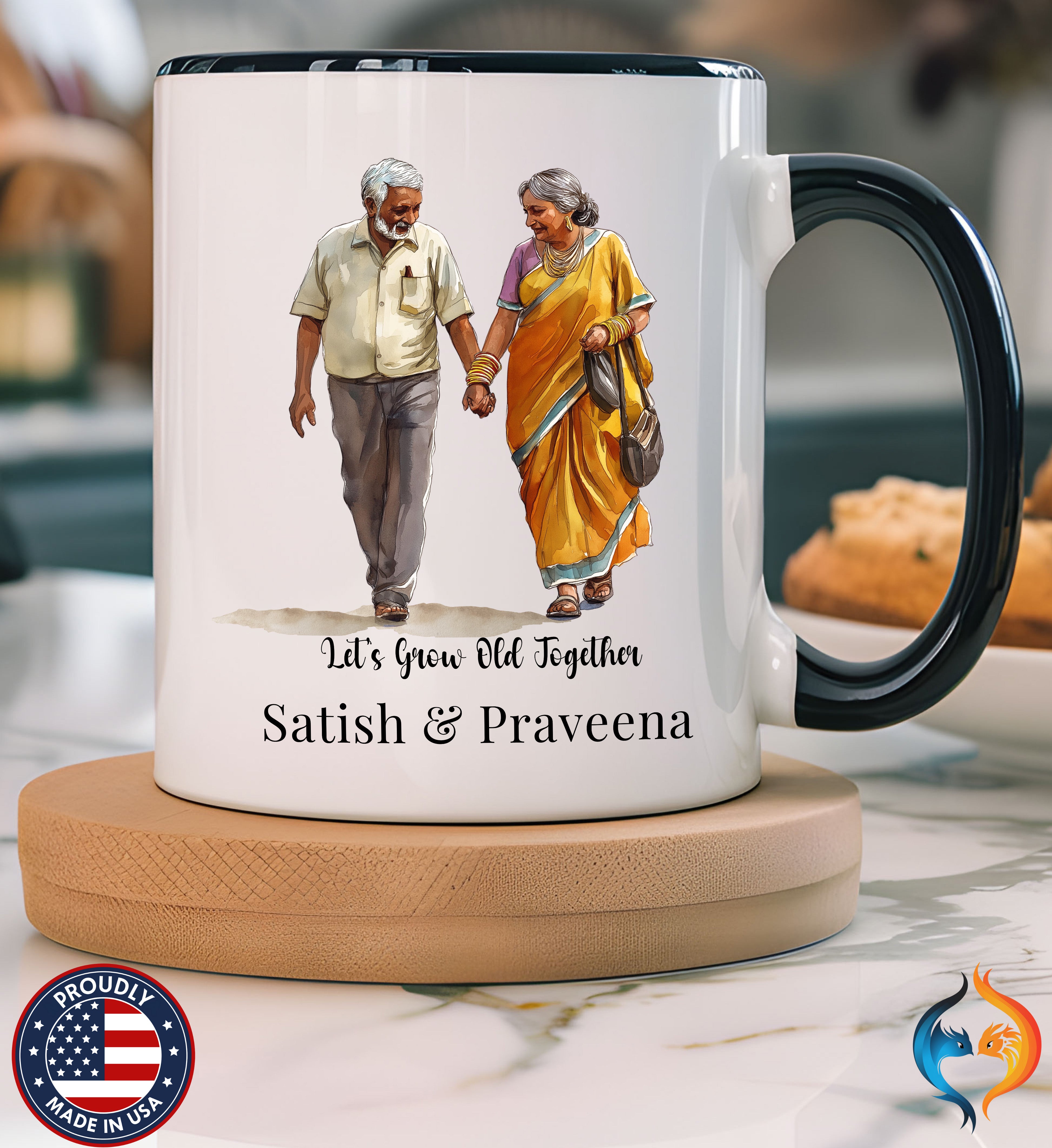 Personalized Indian Couple Mug - Let's Grow Old Together — view 36