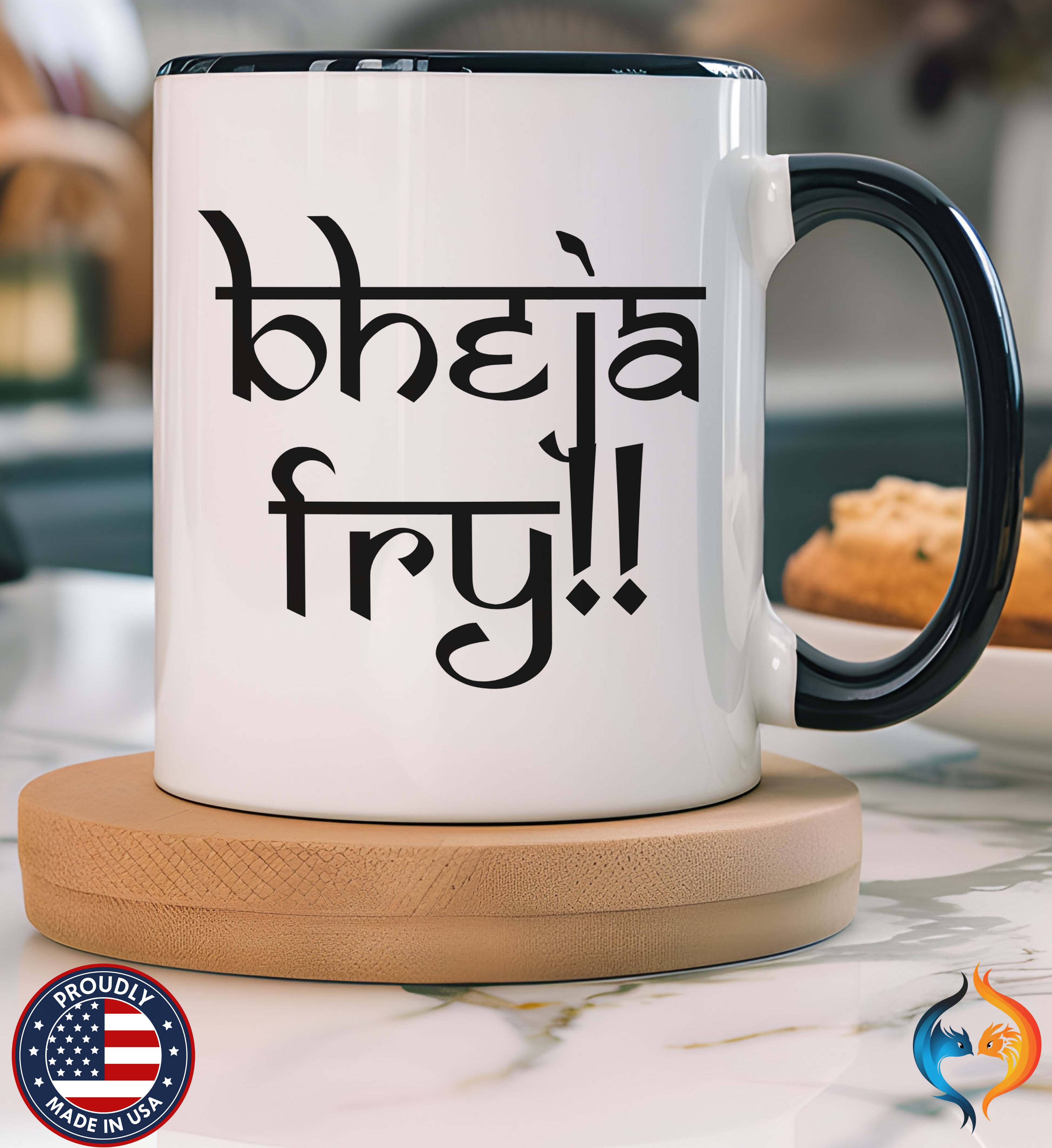 Desi Roots Cup 'Bheja Fry' Indian Paki Accent Chai Cup () |  - Mugs-Single_P1 Blk