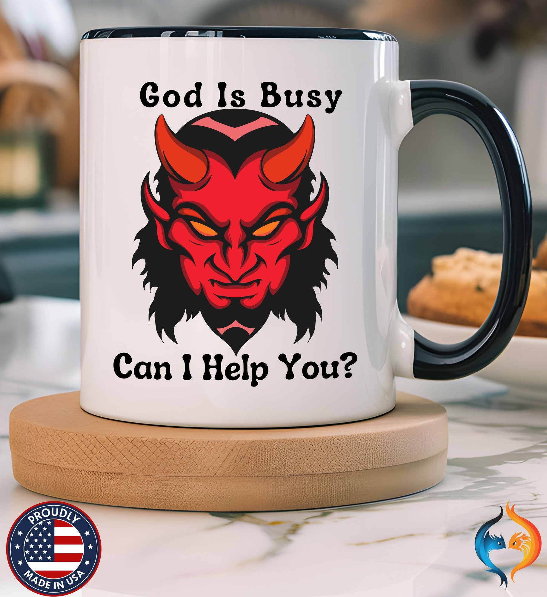 God Is Busy Can I Help You gift, Ashiest Cup | Mug - Mugs-Single_P1 Blk