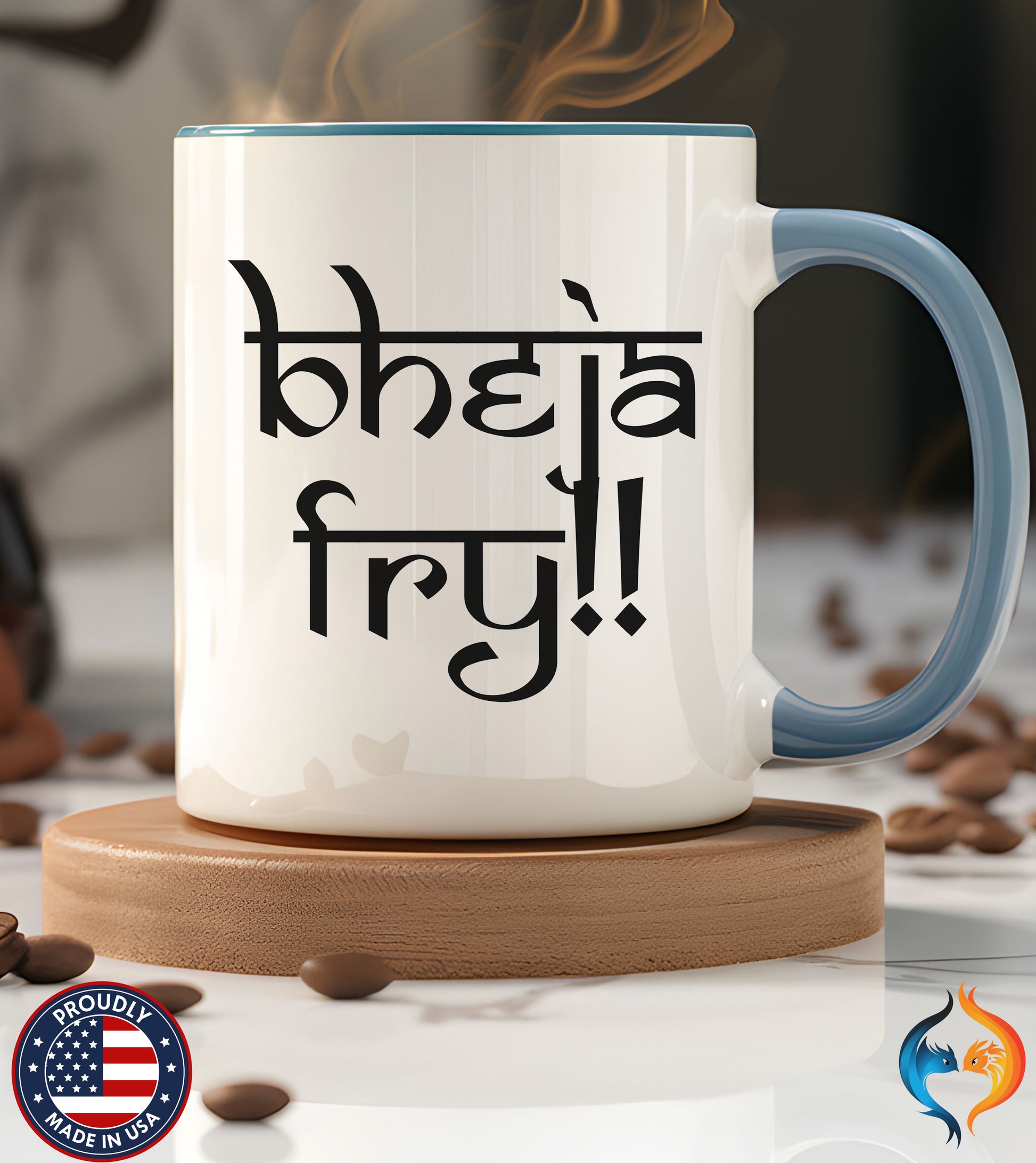 Desi Roots Cup 'Bheja Fry' Indian Paki Accent Chai Cup () |  - Mugs-Single_P2 Blu