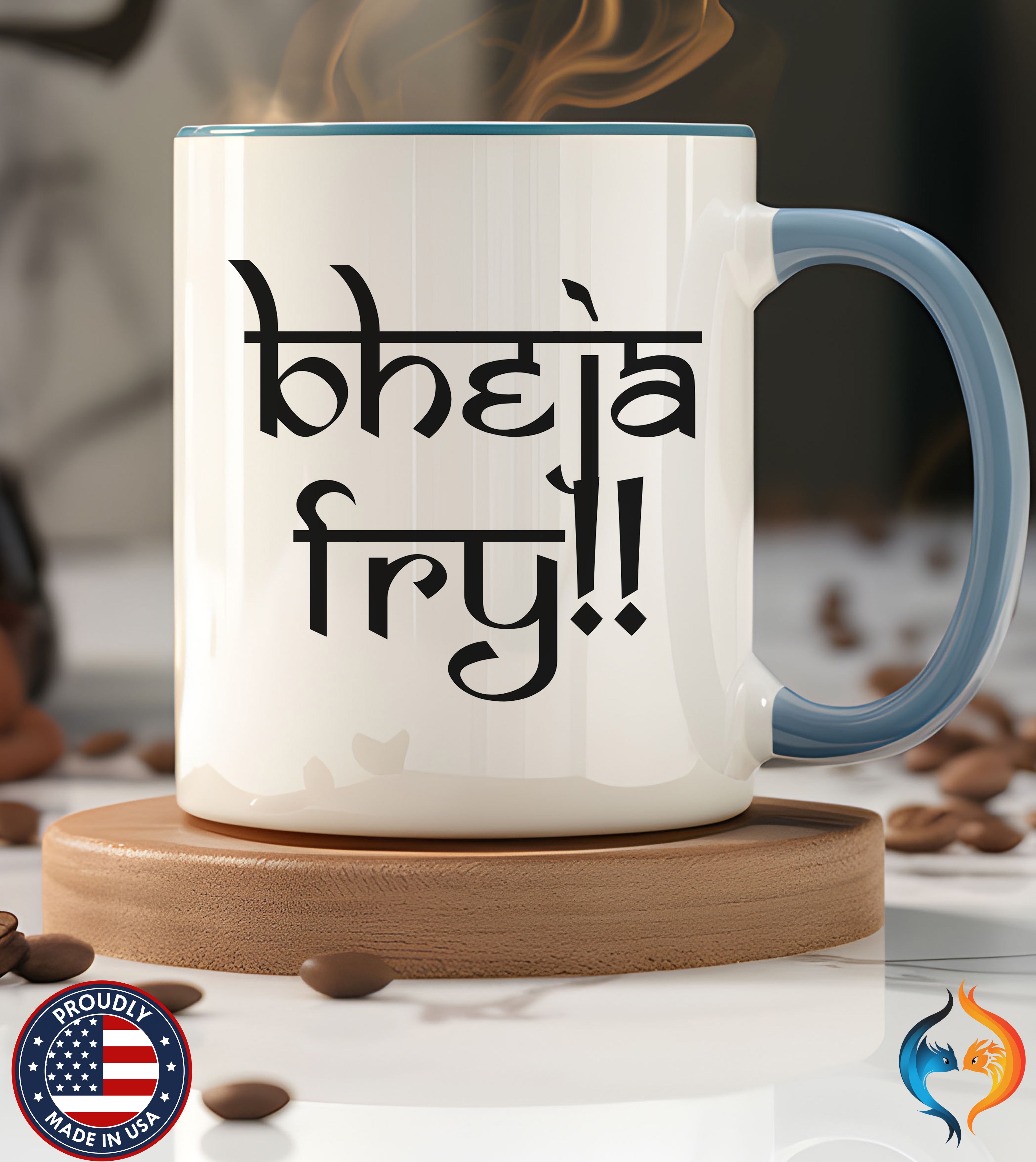 Desi Roots Cup 'Bheja Fry' Indian Paki Accent Chai Cup () |  - Mugs-Single_P2 Blu