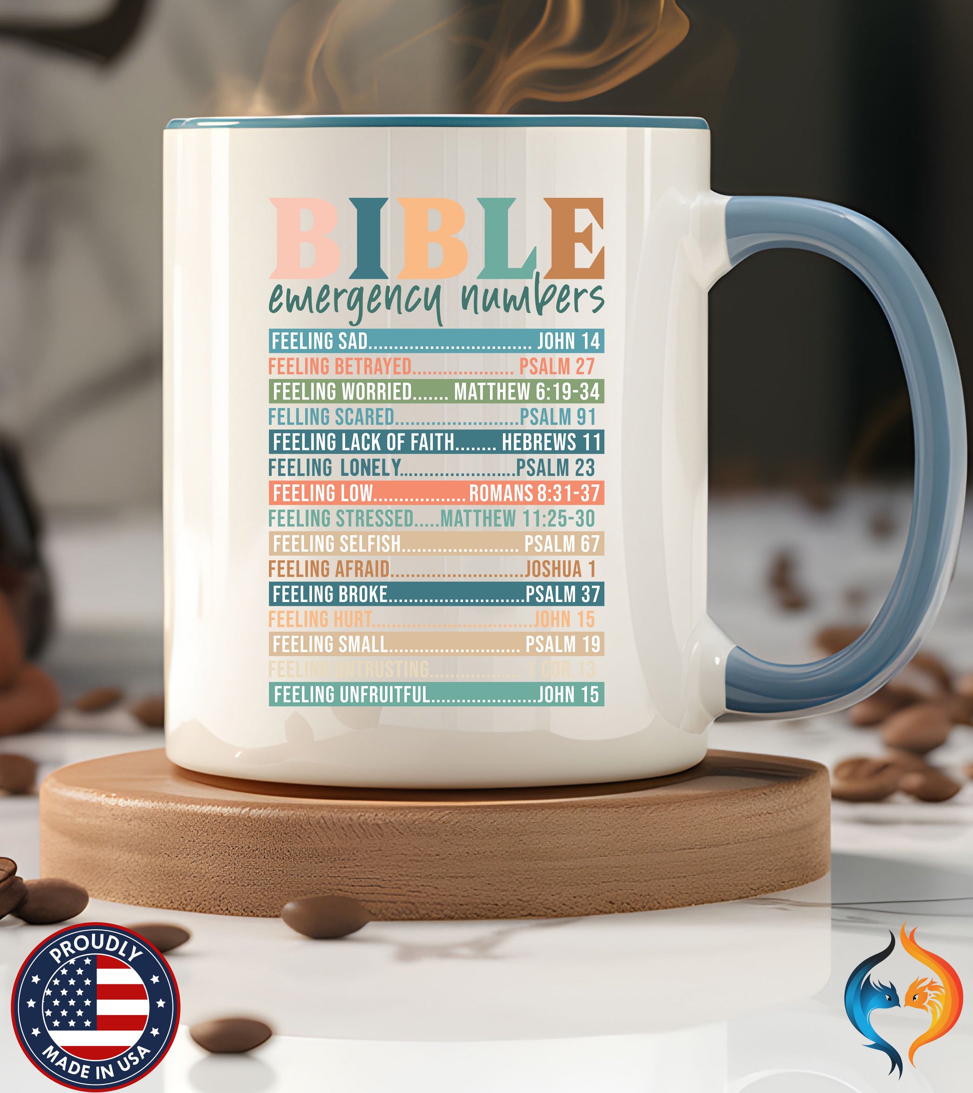 Religious Faith Based Gift, Personalized Mug, Bible Emergenc - Mugs-Single_P2 Blu