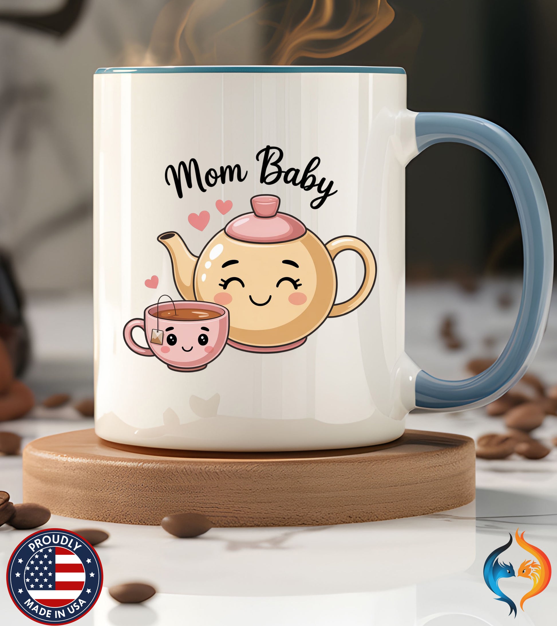 Mom And Baby Teapot Tea Cup coffee mug mockup - Mother's Day gift