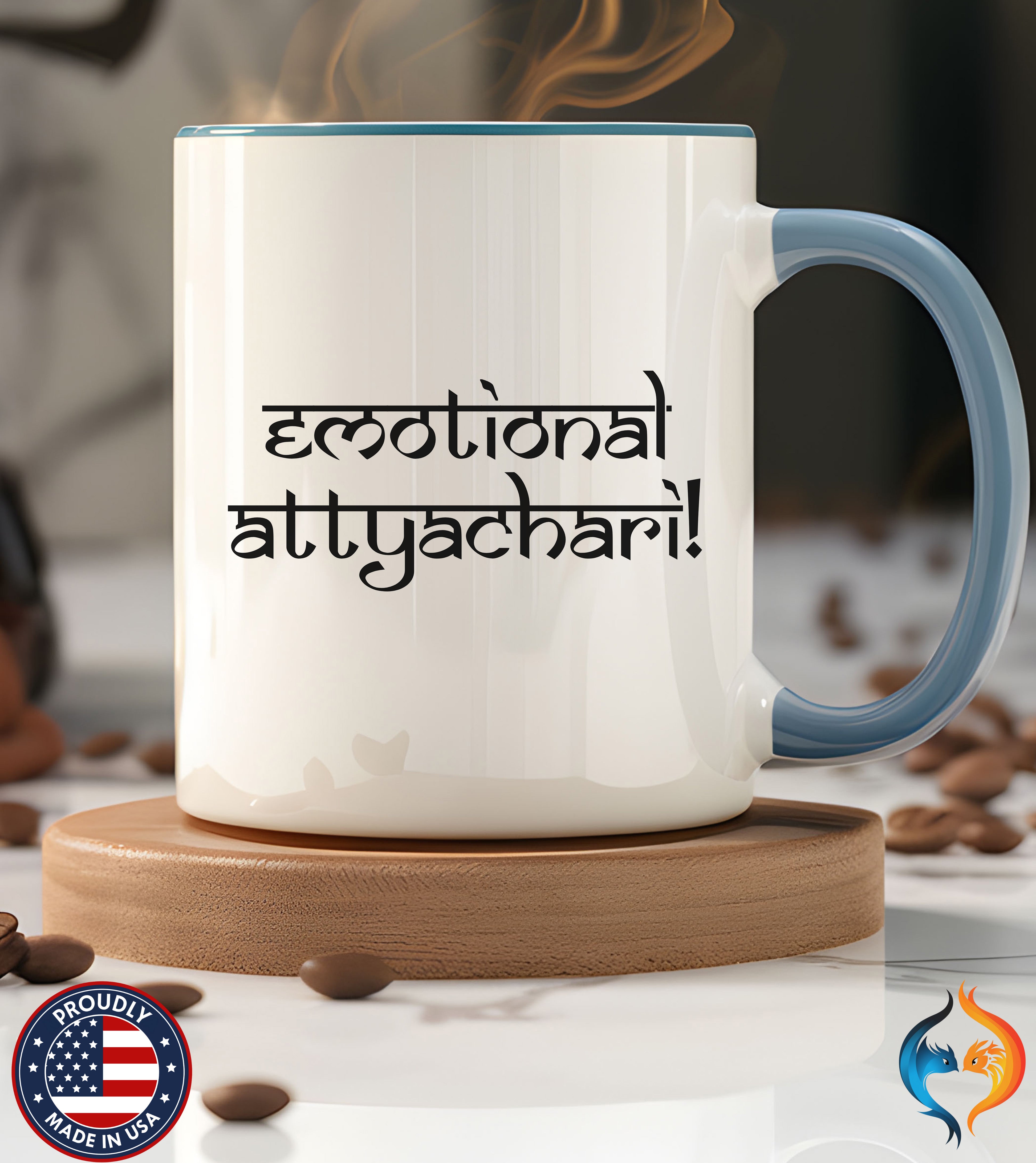 Desi Roots Cup 'Emotional Attyachari' Indian Paki Accent Cha - Mugs-Single_P2 Blu