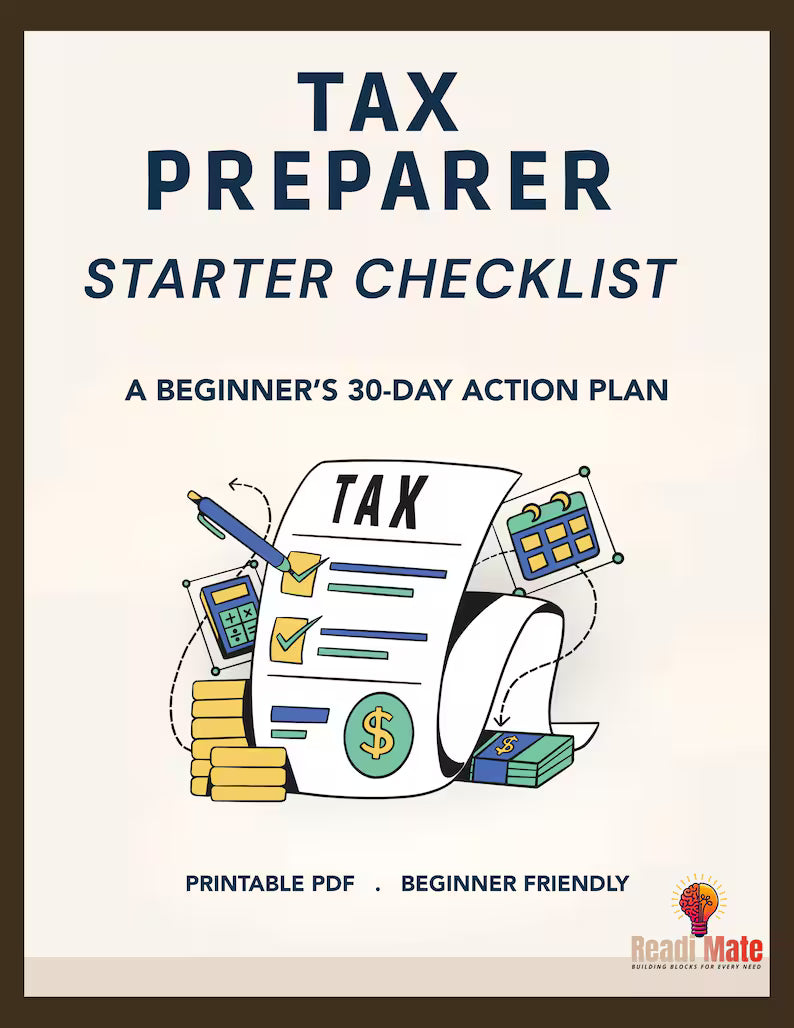 Become Tax Pro / Preparer Starter Checklist | 30-Day Setup Plan Before Your First Client
