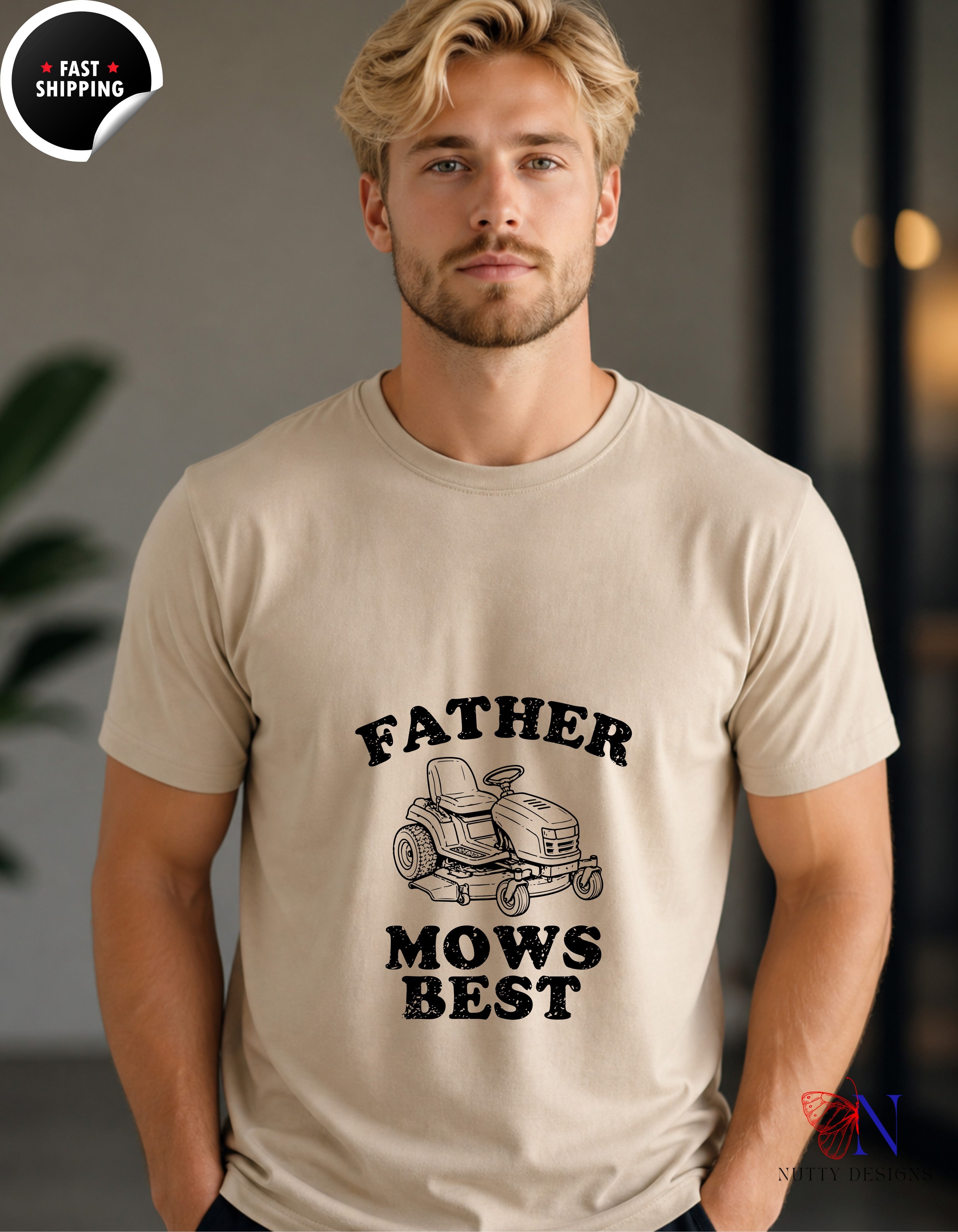 Father Mows Best T-Shirt - Funny Dad Gift