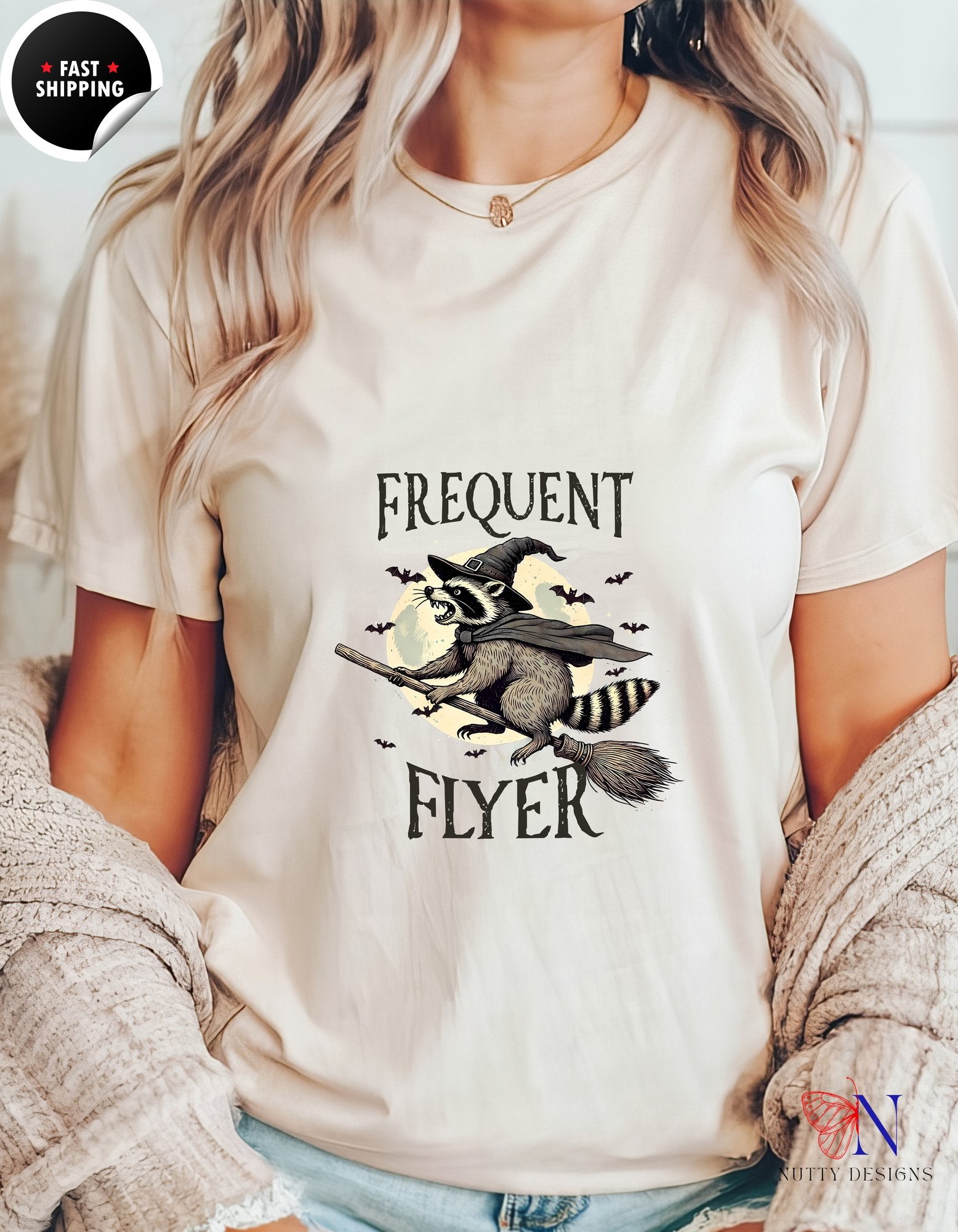 FREQUENT FLYER T-Shirt, Wanderlust Shirt, Adventure Tee, Tra - Tees_Cream F