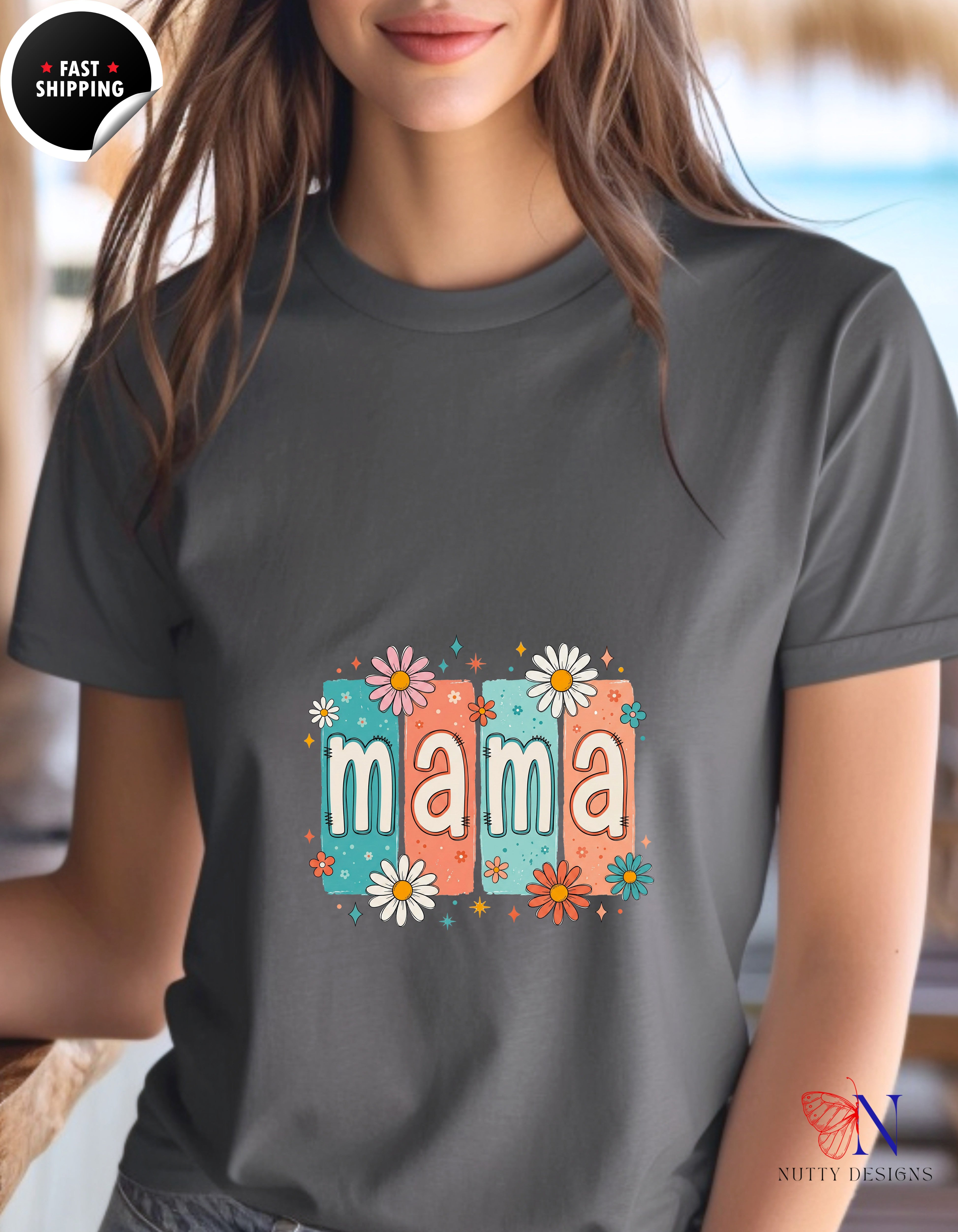 Peace Love And Iced Coffee Mama Goose t-shirt lifestyle mockup - Mother's Day gift