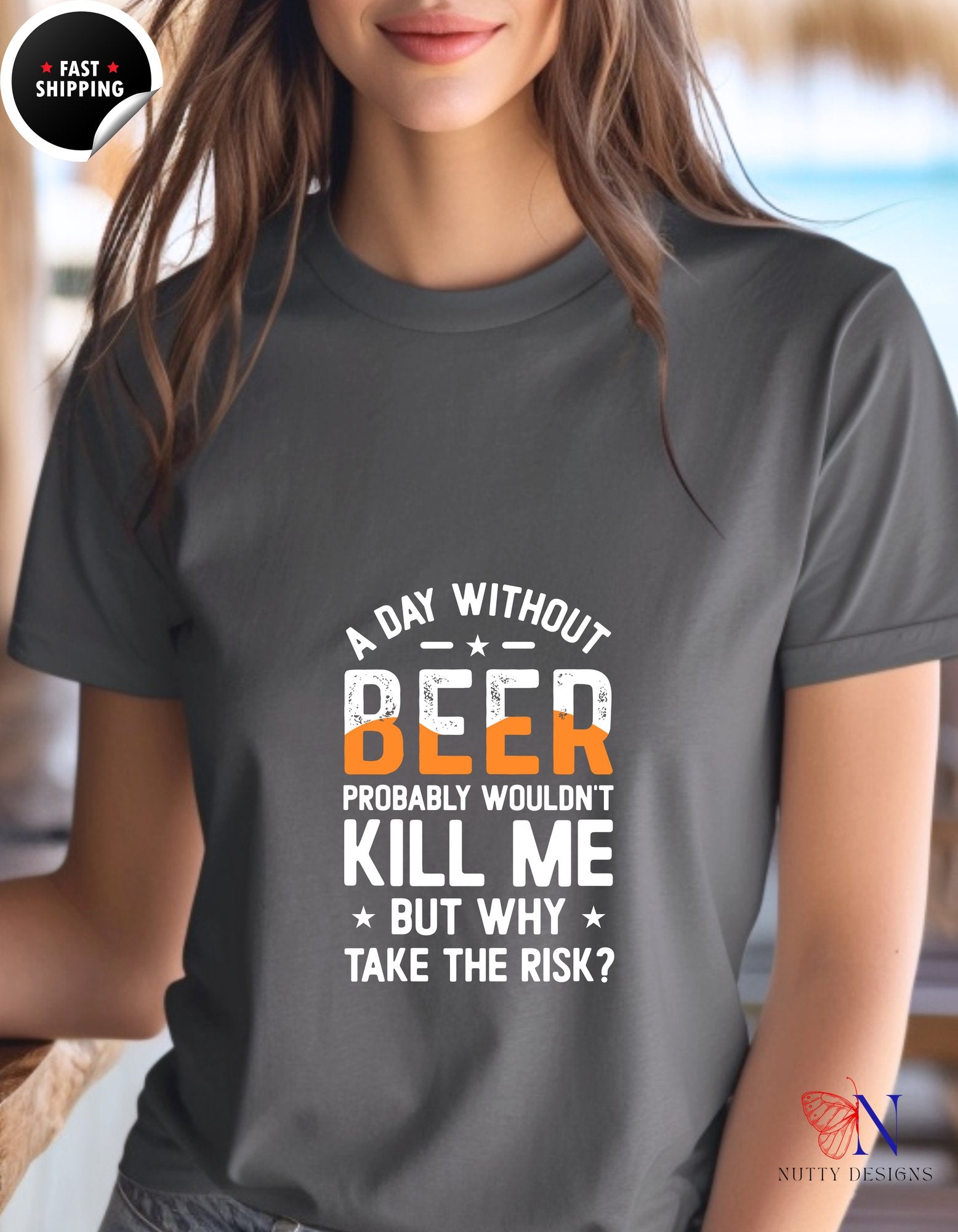 Beer Lover T-Shirt, Funny Day-Ending Beer Drinking Tee - Tees_Dark Grey W