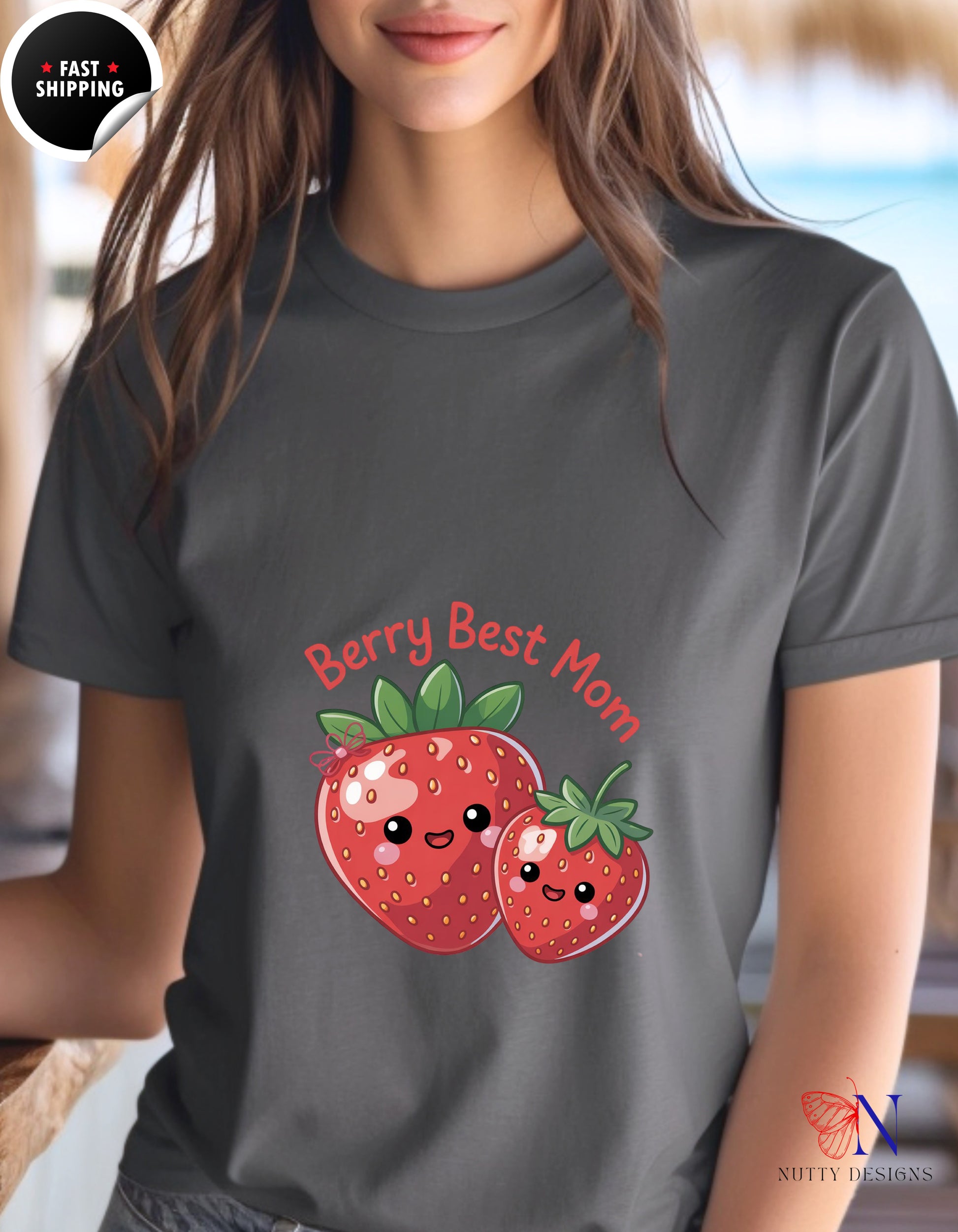 Berry Best Mom t-shirt lifestyle mockup - Mother's Day gift